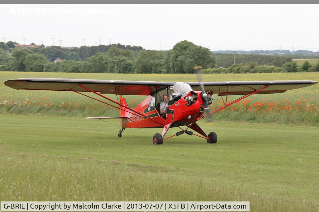 G-BRIL, 1941 Piper J-5A Cub Cruiser C/N 5-572, Piper J-5A Cub Cruiser at Fishburn Airfield. July 7th 2013.