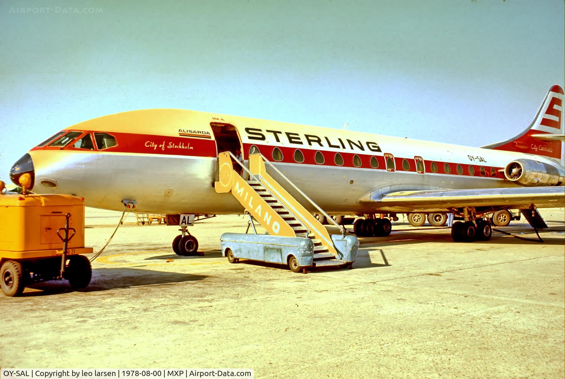 OY-SAL, 1961 Sud Aviation SE-210 Caravelle VI-R C/N 89, Milano 8.1977 lease to Alisarda
