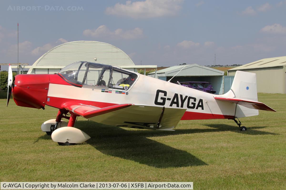 G-AYGA, 1956 SAN Jodel D-117 C/N 436, Jodel D-117 at Fishburn Airfield UK. July 6th 2013.