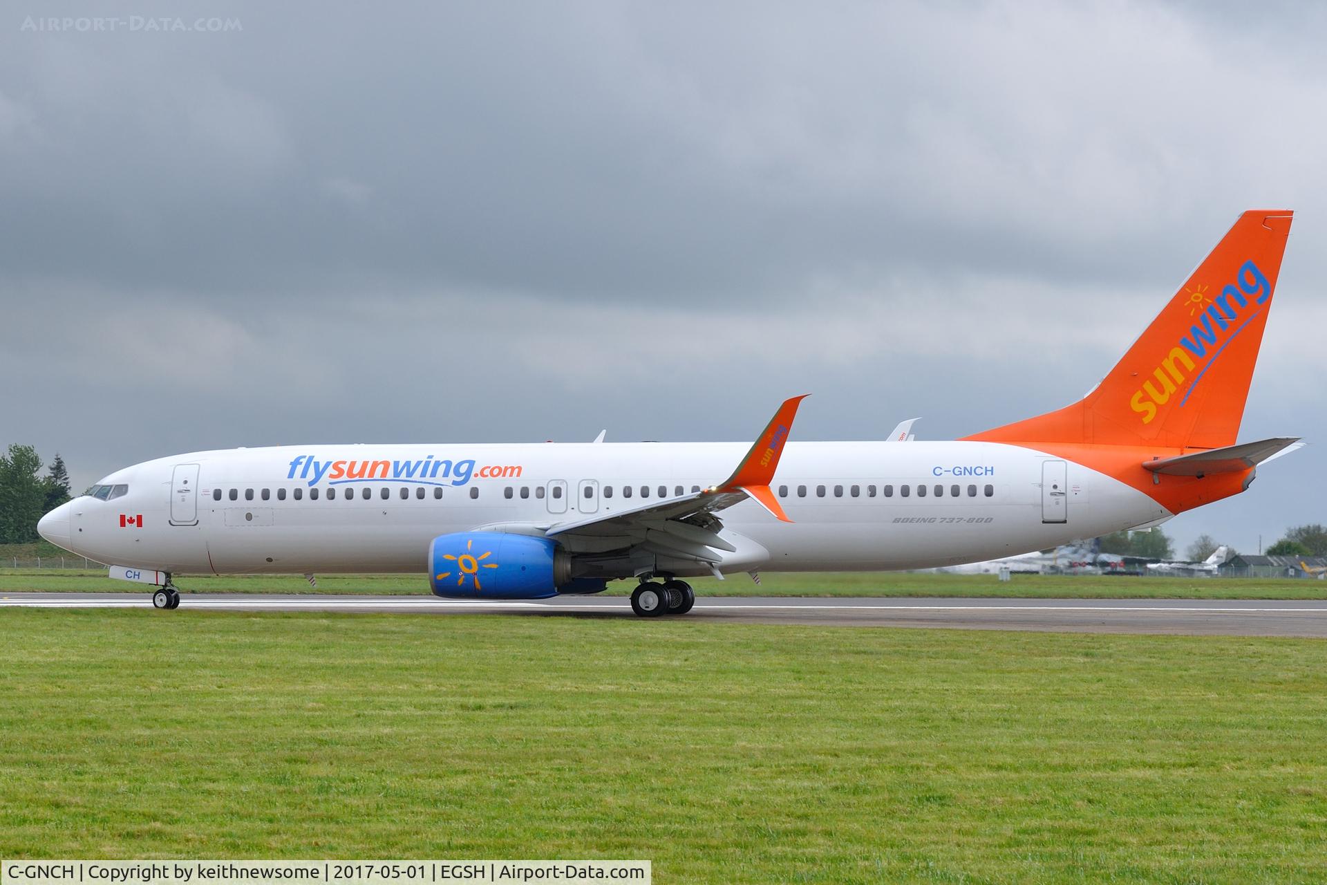 C-GNCH, 2014 Boeing 737-81D C/N 39438, First Gran Canaria flight of 2017 season.