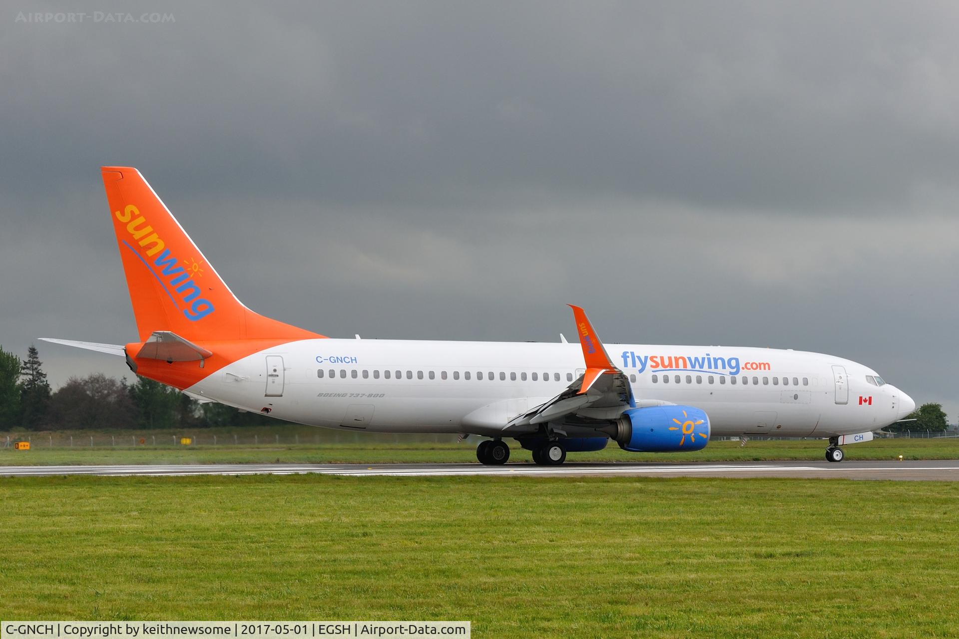C-GNCH, 2014 Boeing 737-81D C/N 39438, First Gran Canaria flight of 2017 season.