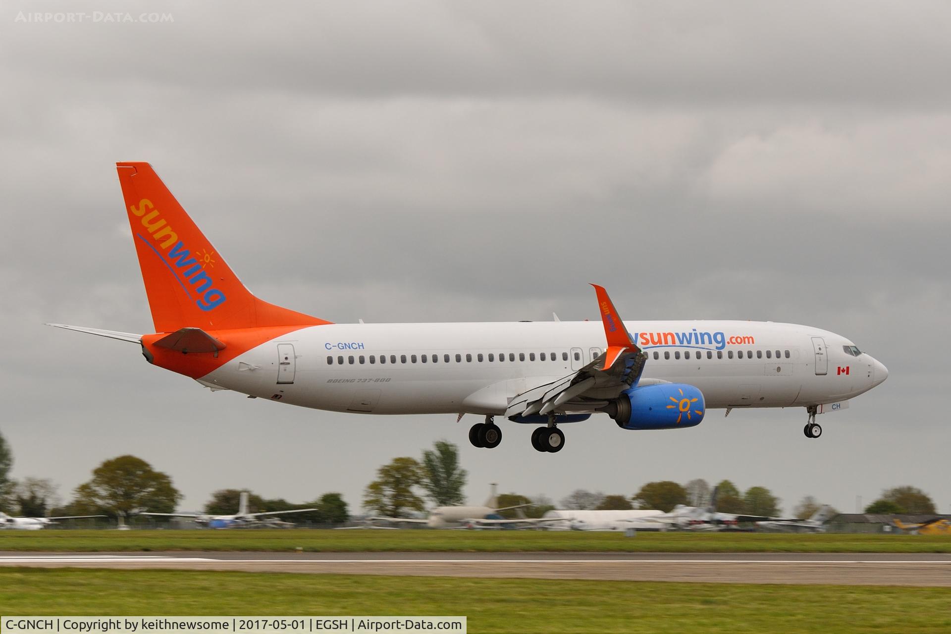 C-GNCH, 2014 Boeing 737-81D C/N 39438, Returning from first Gran Canaria flight of 2017 season.