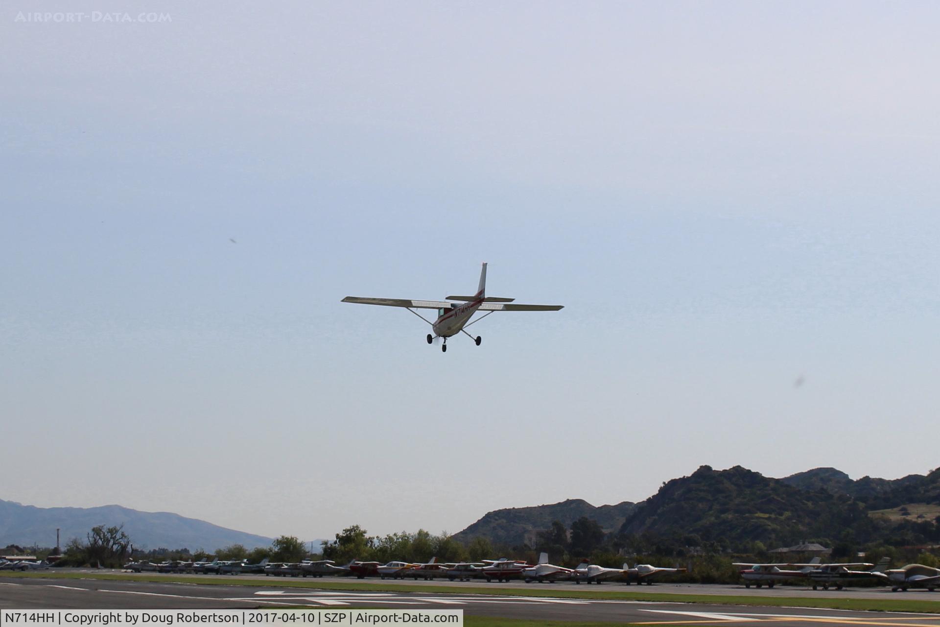 N714HH, 1977 Cessna 150M C/N 15079185, 1977 Cessna 150M, Continental O-200 100 Hp, on final Rwy 04