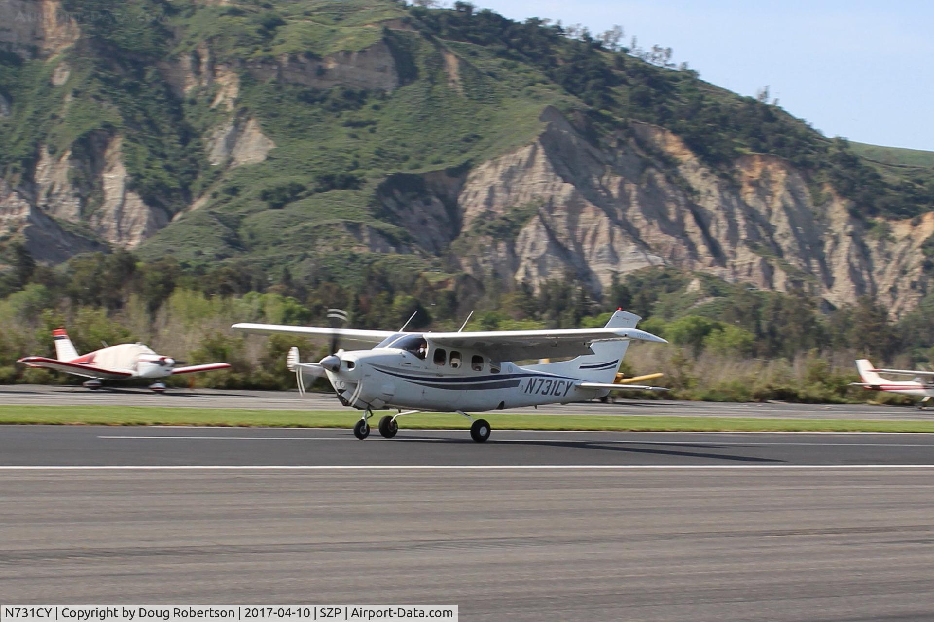 N731CY, 1979 Cessna P210N Pressurised Centurion C/N P21000442, 1979 Cessna P210N CENTURION, Continental TSIO-520 285 Hp, pressurized aircraft. Landing roll Rwy 04