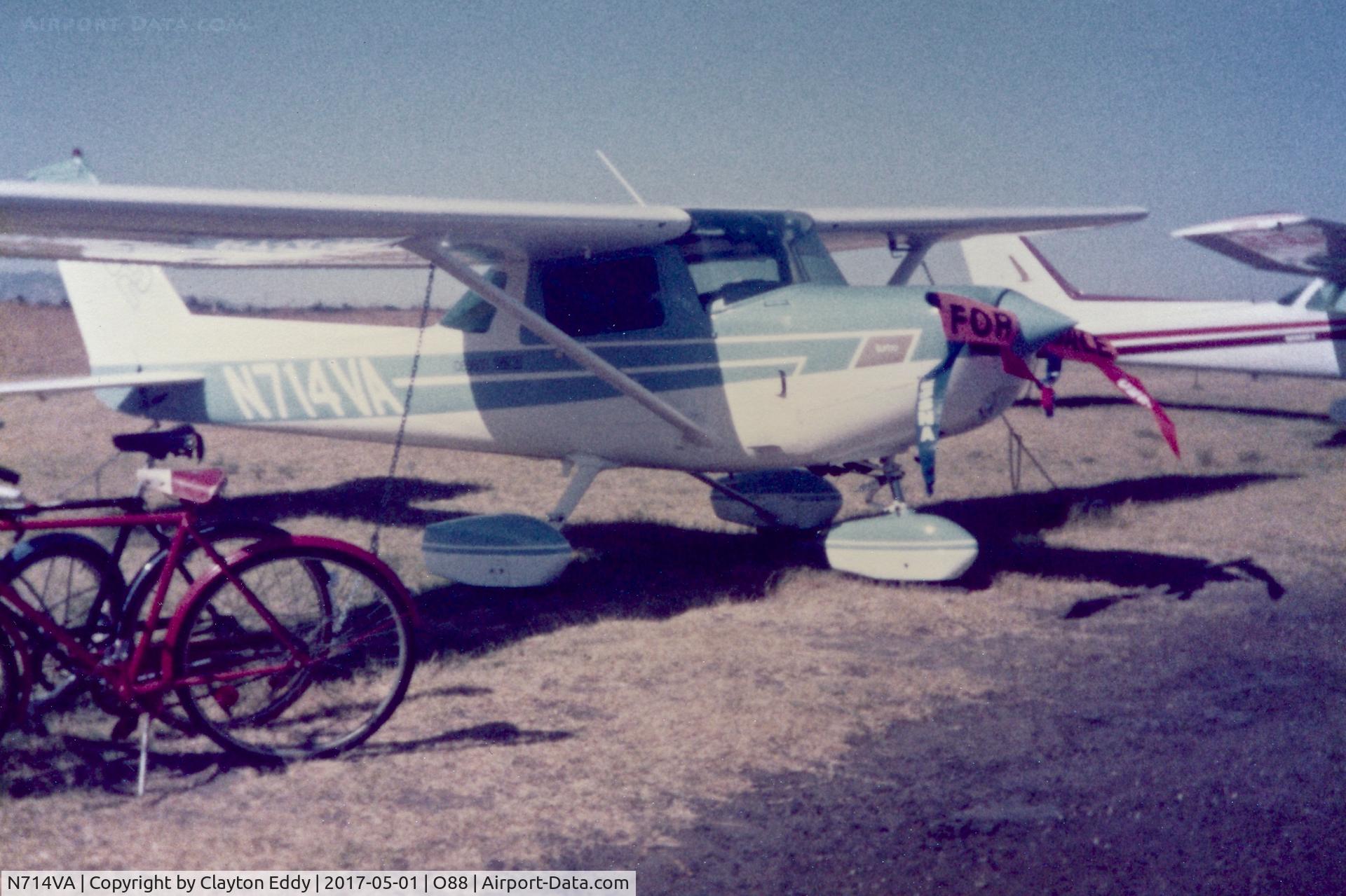 N714VA, Cessna 152 C/N 15279456, Old Rio Vista Airport California 1980's?