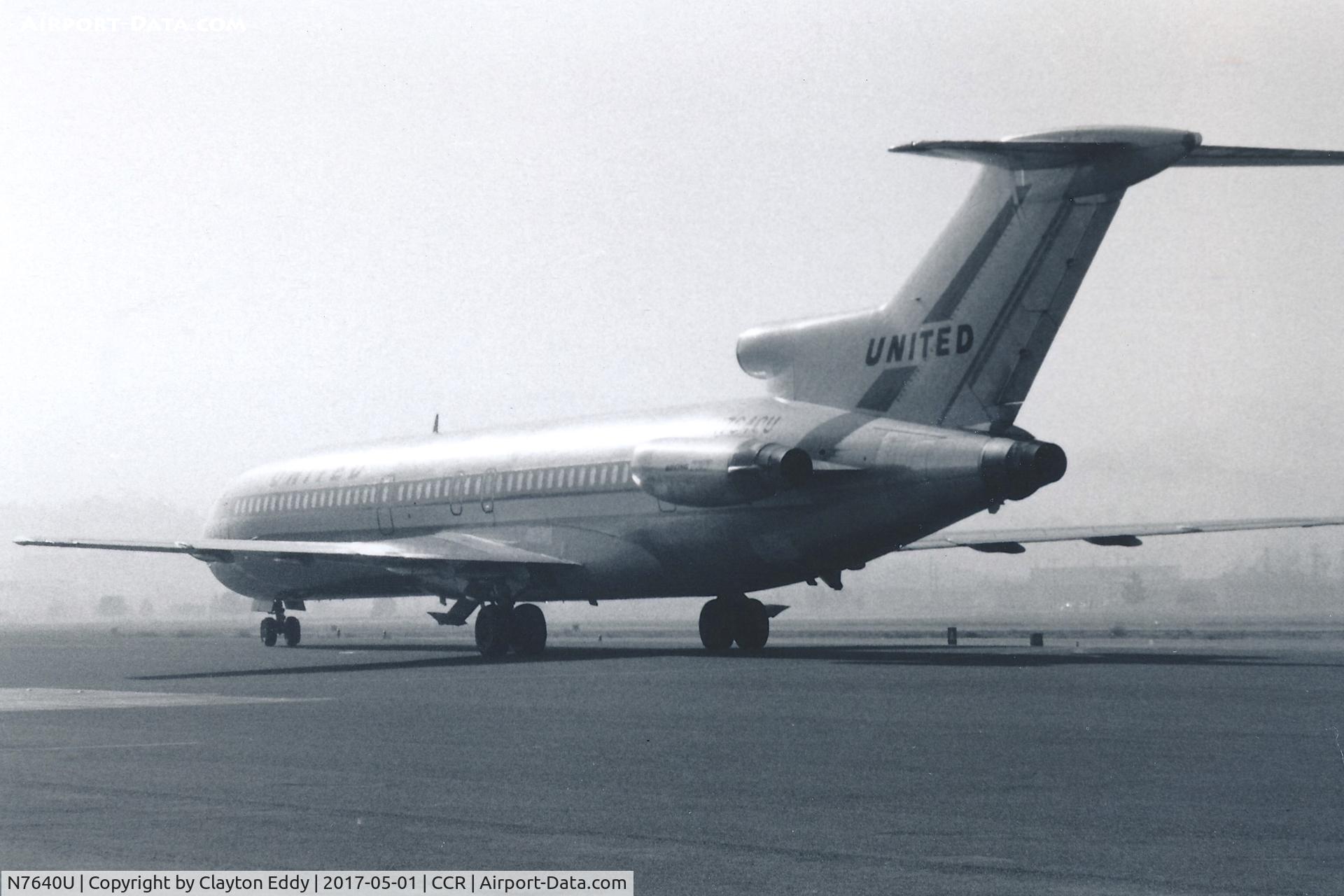 N7640U, 1969 Boeing 727-222 C/N 19913, Buchanan Field Concord California. 1971.