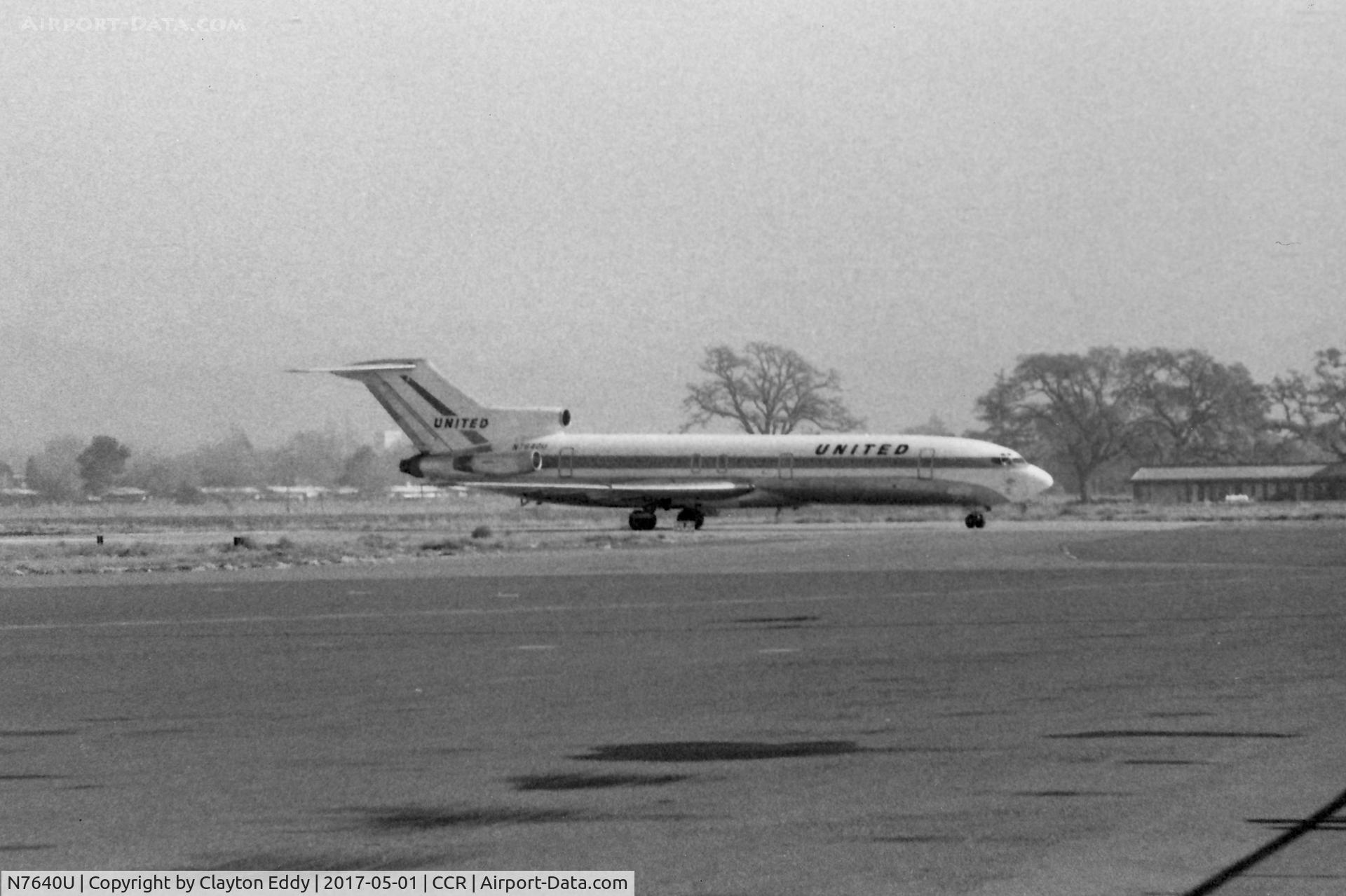 N7640U, 1969 Boeing 727-222 C/N 19913, Buchanan Field Concord California. 1971.