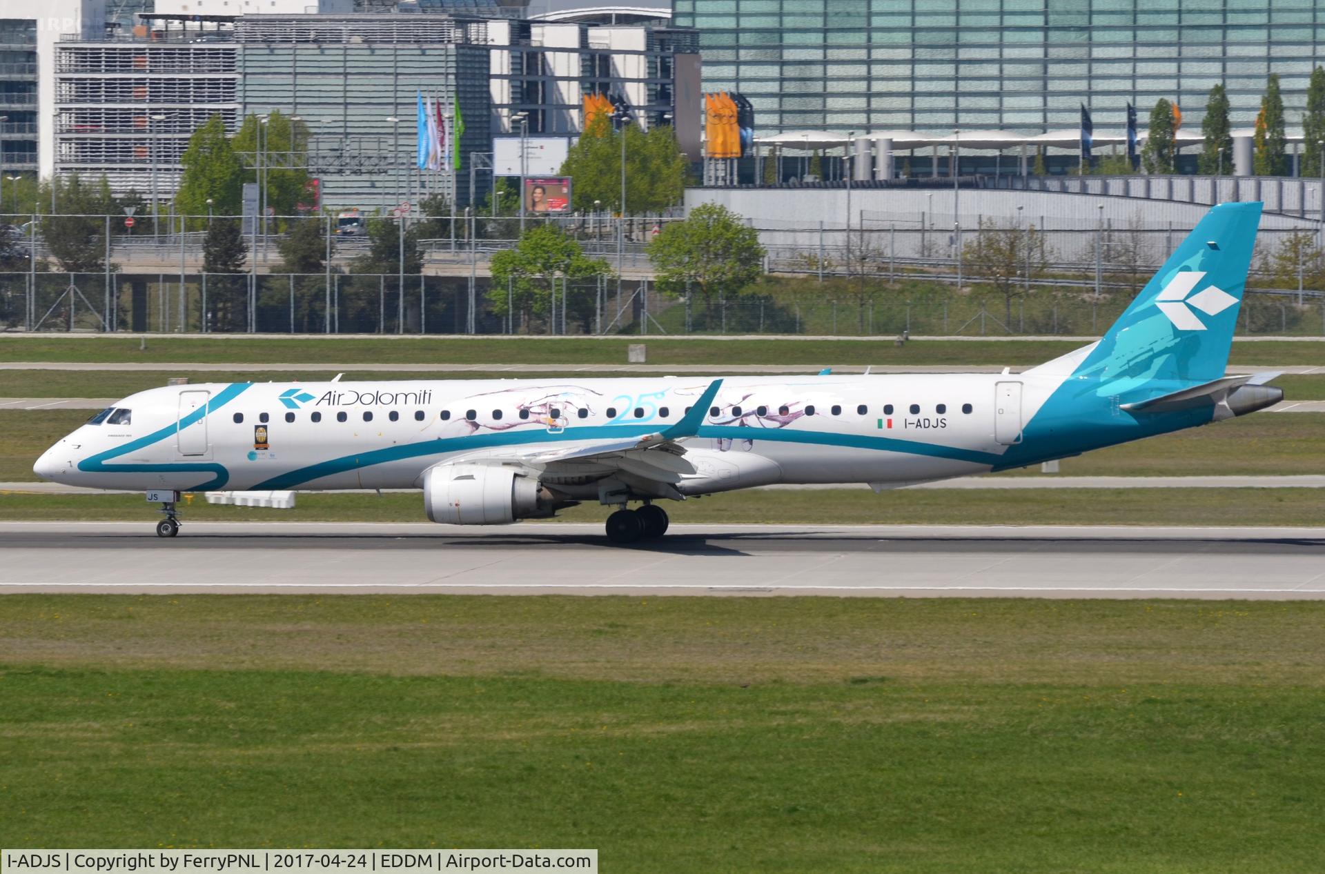 I-ADJS, 2013 Embraer 195LR (ERJ-190-200LR) C/N 19000597, ERJ195 celebrating 25 years  Air Dolomiti service.
