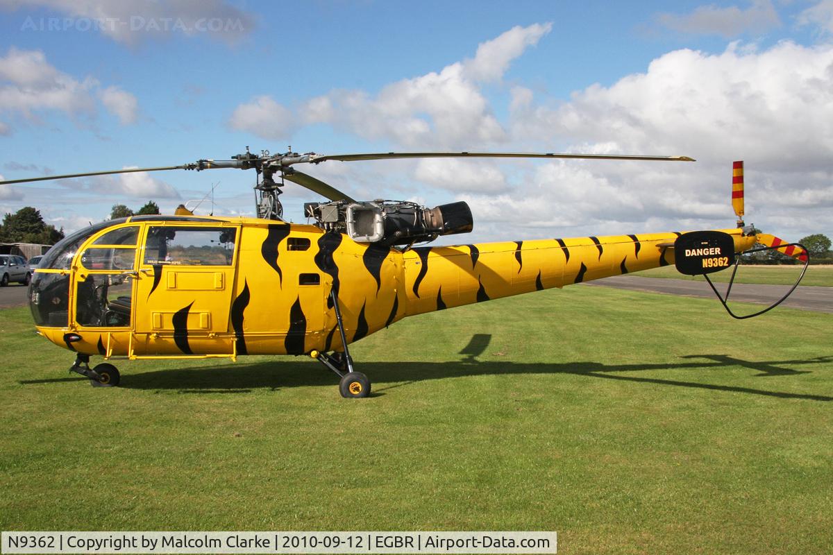 N9362, 1970 Aerospatiale SA-316B Alouette III C/N 1739, Aerospatiale SA-316B Alouette III at Breighton Airfield's Helicopter Fly-In. September 12th 2010.