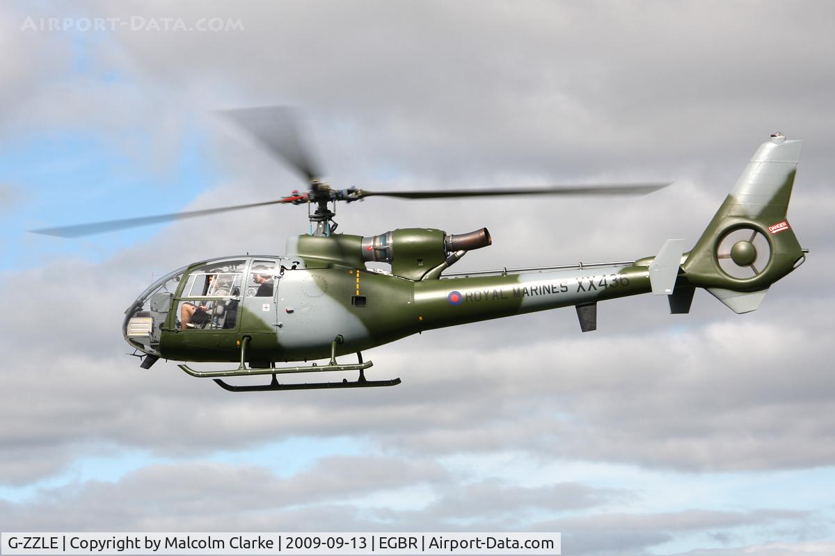 G-ZZLE, 1976 Westland SA-341C Gazelle HT2 C/N WA1402, Aerospatiale SA-341C Gazelle HT2 at Breighton Airfield's Helicopter Fly-In. September 13th 2009.