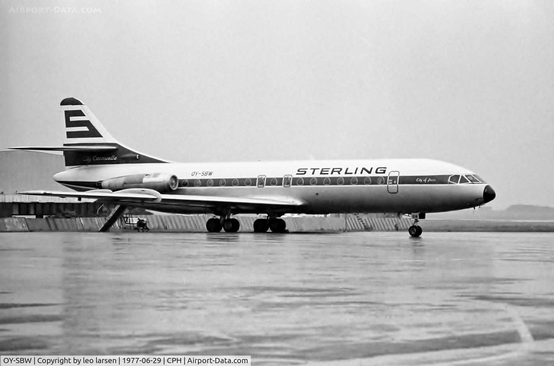 OY-SBW, 1961 Sud Aviation SE-210 Caravelle VI-R C/N 93, Copenhagen 29.6.1977