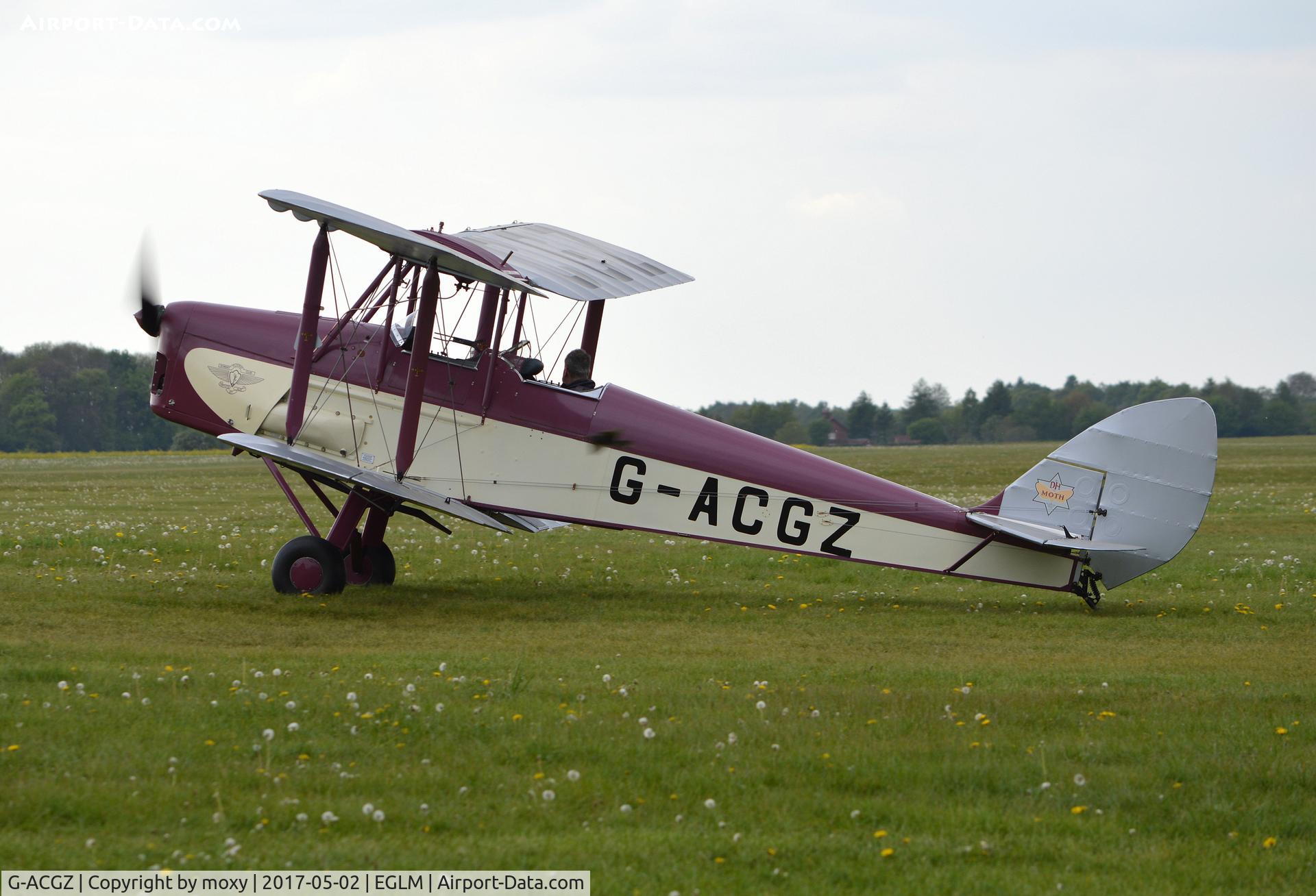 G-ACGZ, 1933 De Havilland DH-60G III Moth Major C/N 5030, De Havilland DH-60G III Moth Major at White Waltham. Ex VT-AFW