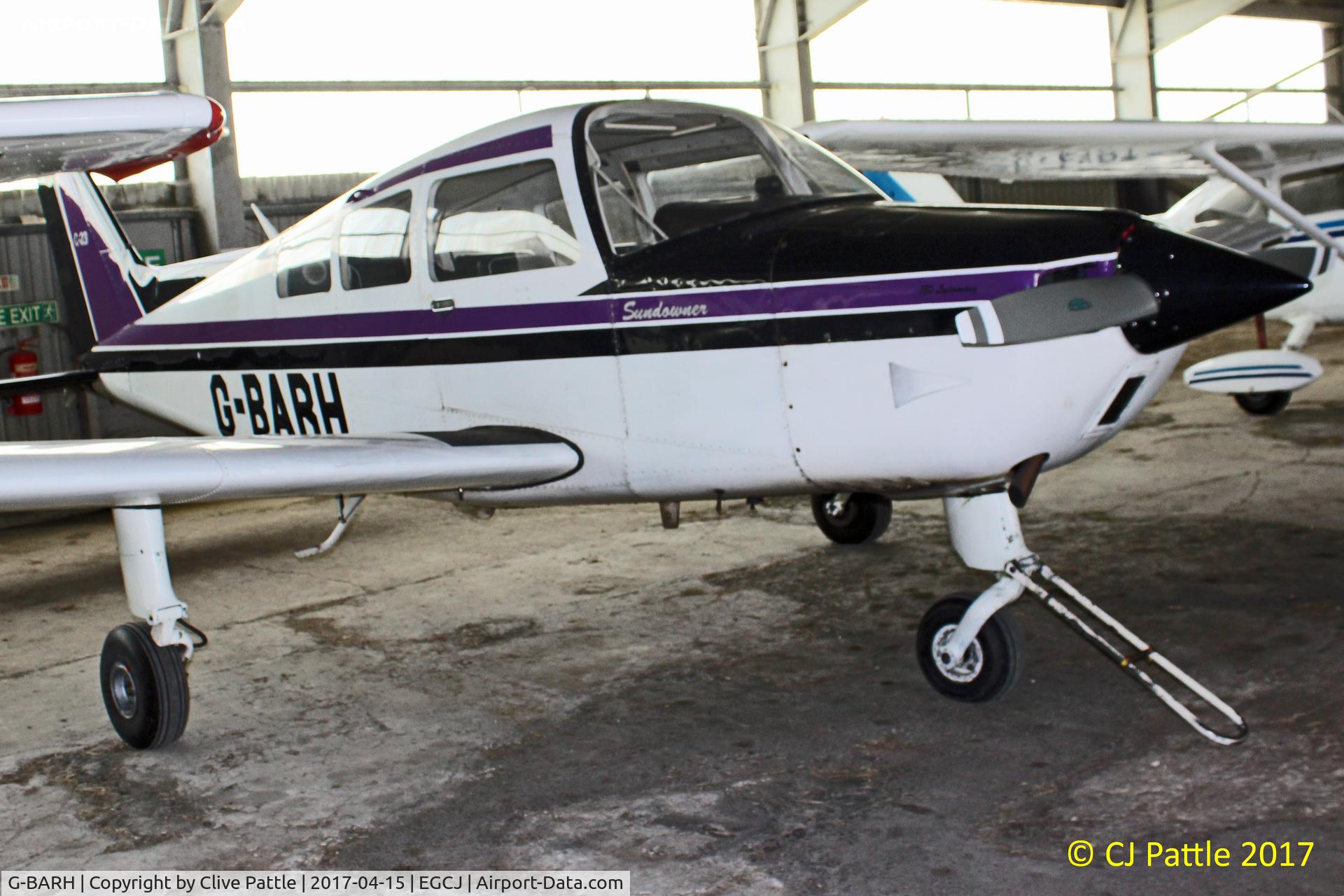 G-BARH, 1973 Beech C23 Sundowner 180 Sundowner 180 C/N M-1473, Hangared at EGCJ