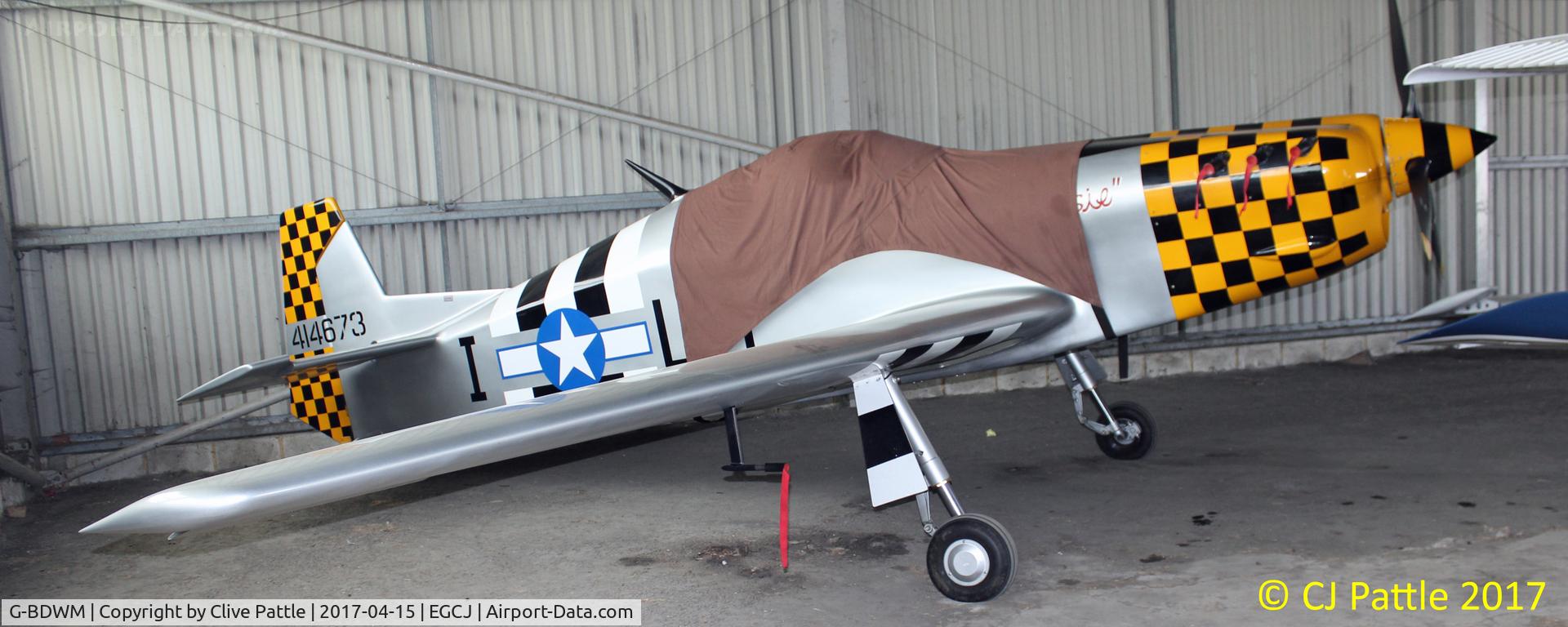 G-BDWM, 1990 Bonsall DB1 Mustang C/N PFA 073-10200, Hangared at EGCJ
