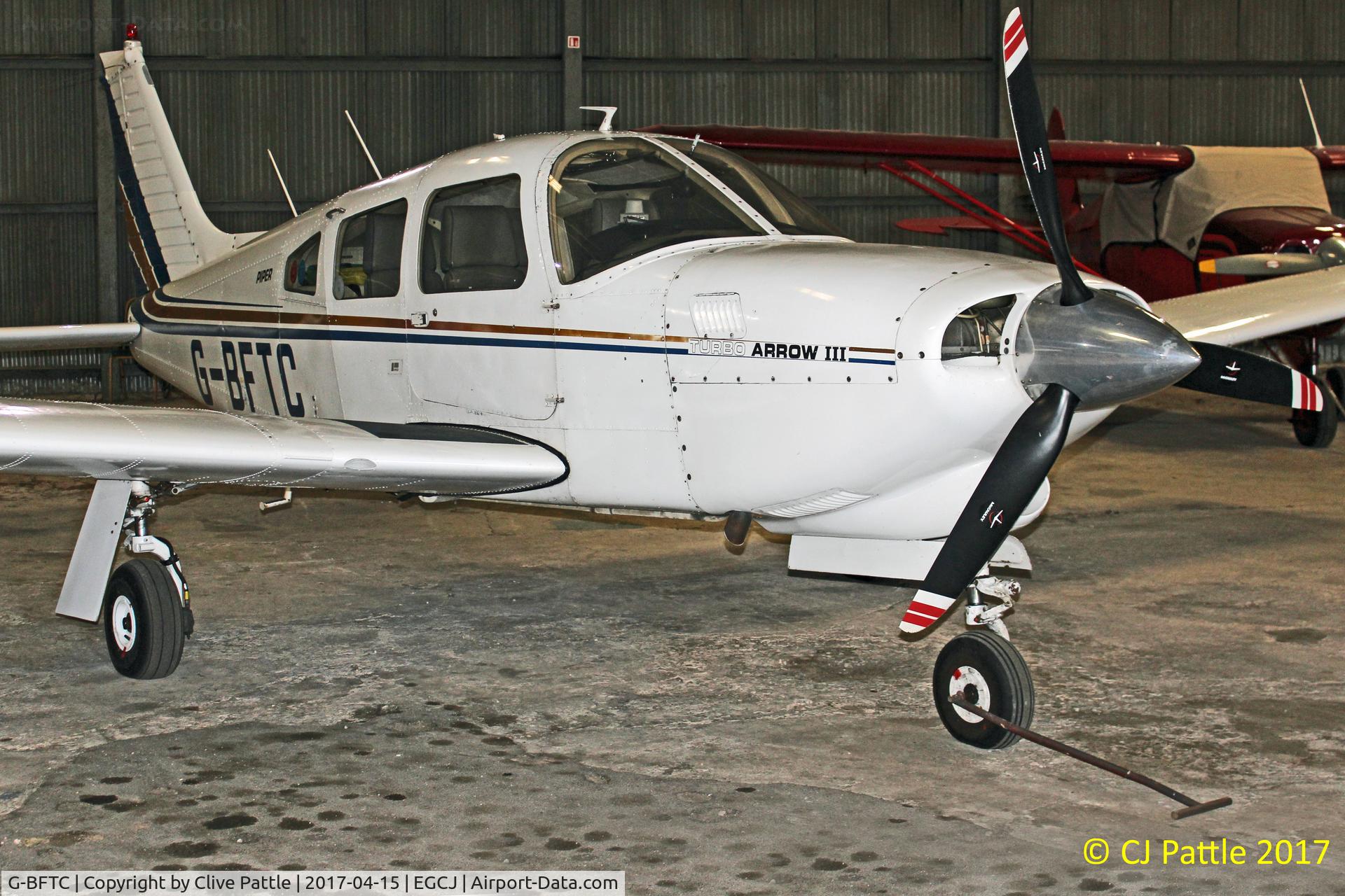 G-BFTC, 1978 Piper PA-28R-201T Cherokee Arrow III C/N 28R-7803197, Hangared at EGCJ