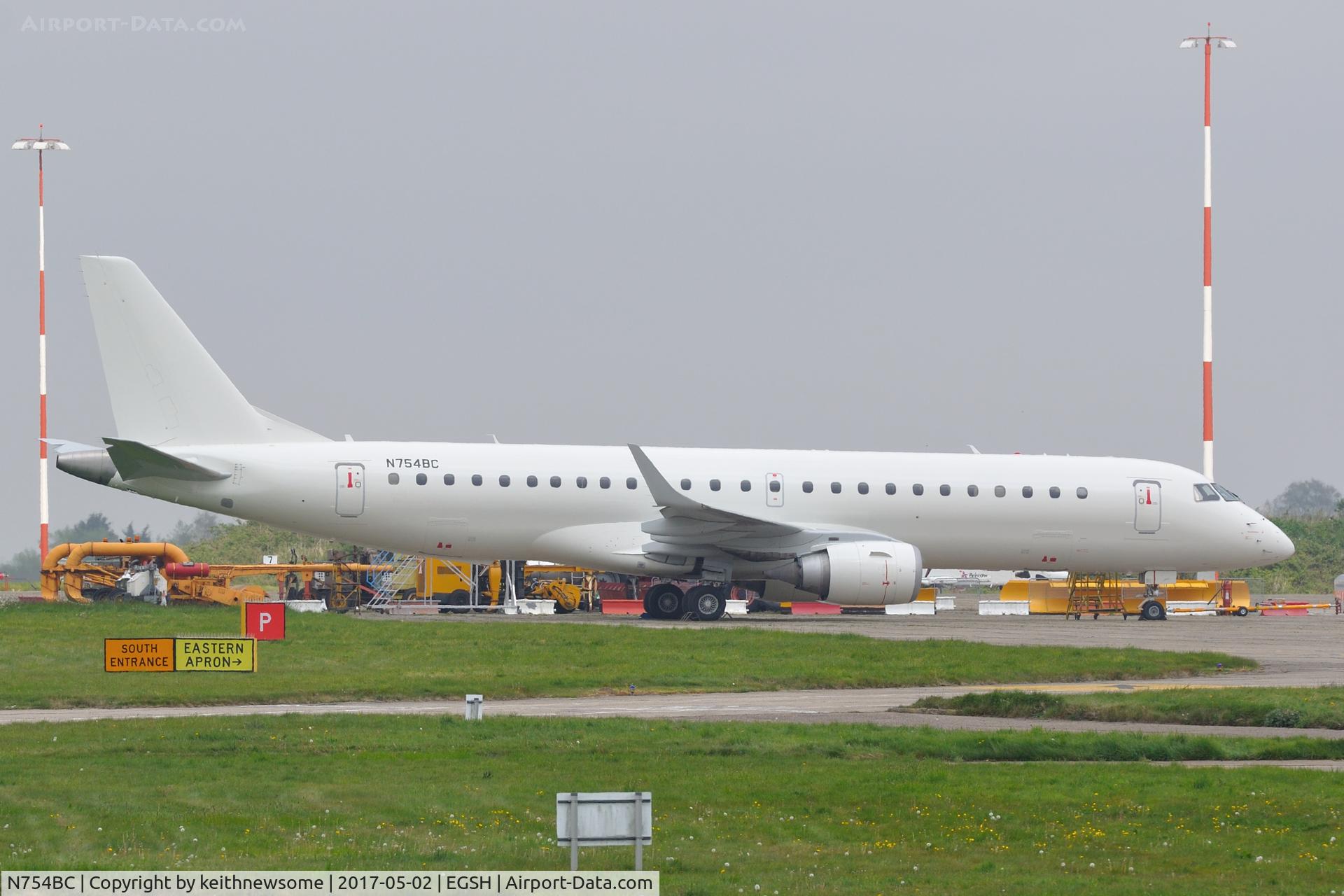 N754BC, 2007 Embraer 190AR (ERJ-190-100IGW) C/N 19000083, Arrived at Norwich today.