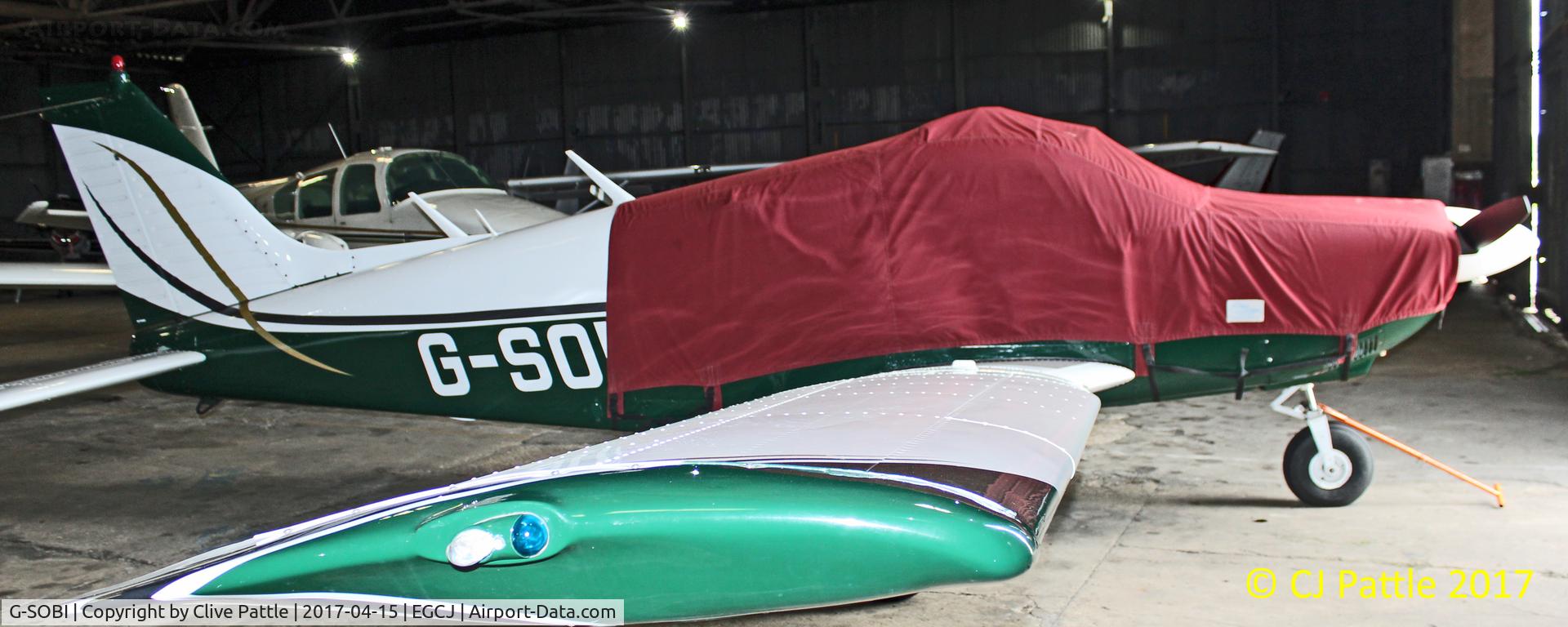 G-SOBI, 1976 Piper PA-28-181 Cherokee Archer II C/N 28-7690212, Hangared at EGCJ