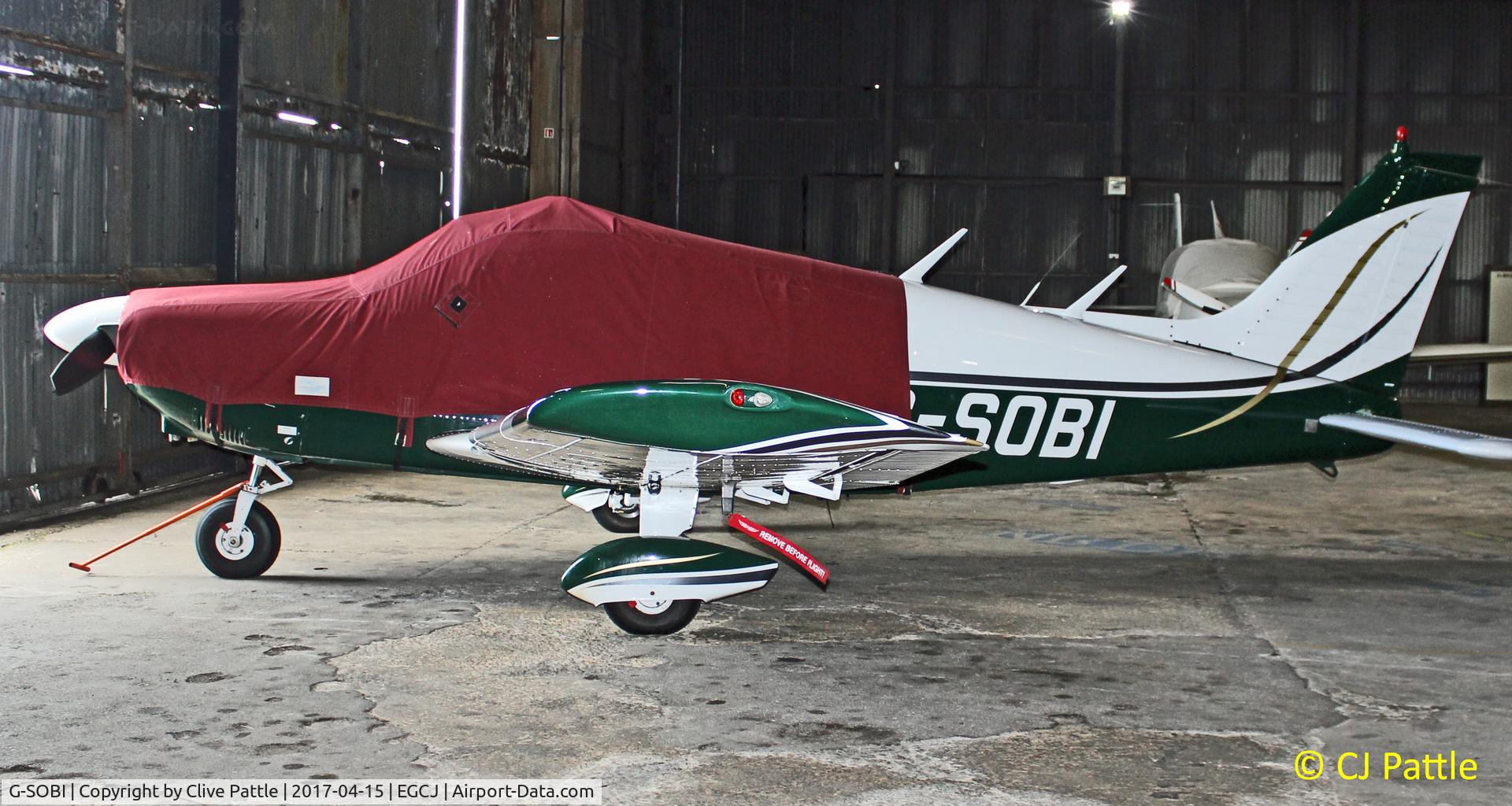 G-SOBI, 1976 Piper PA-28-181 Cherokee Archer II C/N 28-7690212, Hangared at EGCJ