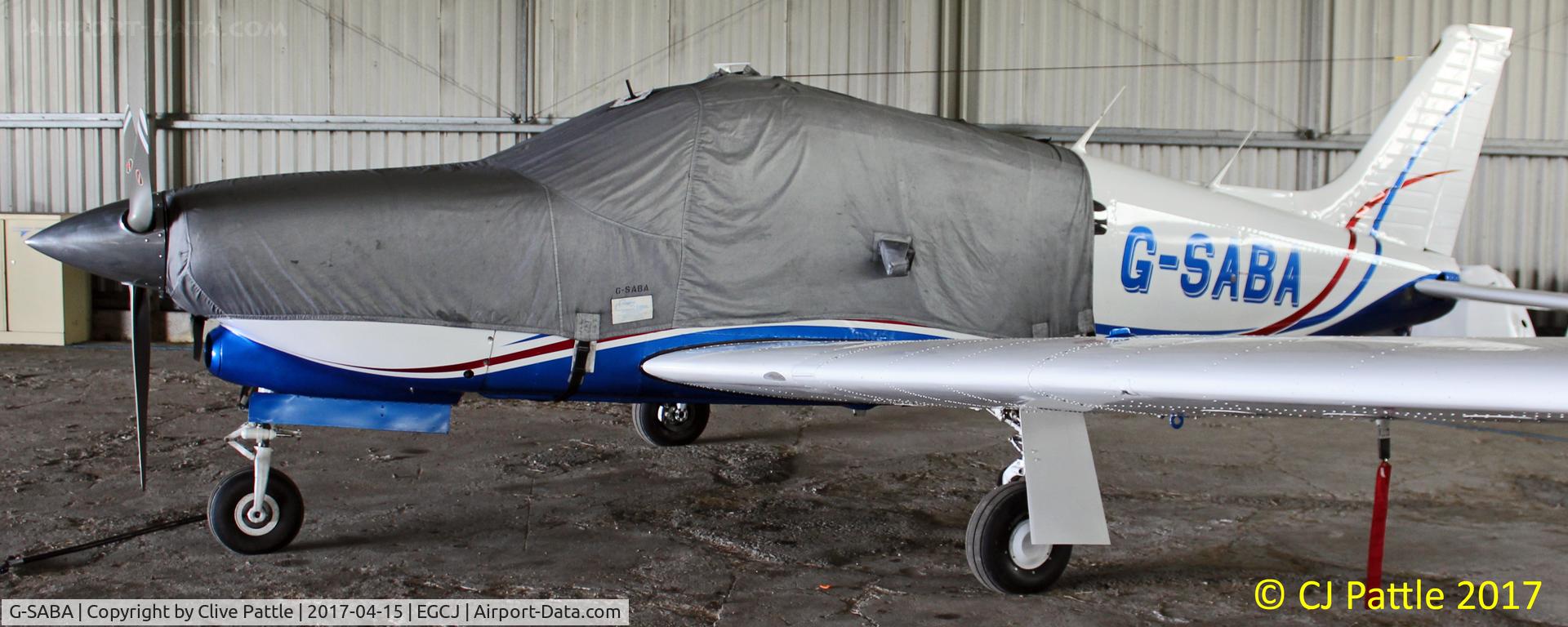 G-SABA, 1977 Piper PA-28R-201T Cherokee Arrow III C/N 28R-7703268, Hangared at EGCJ