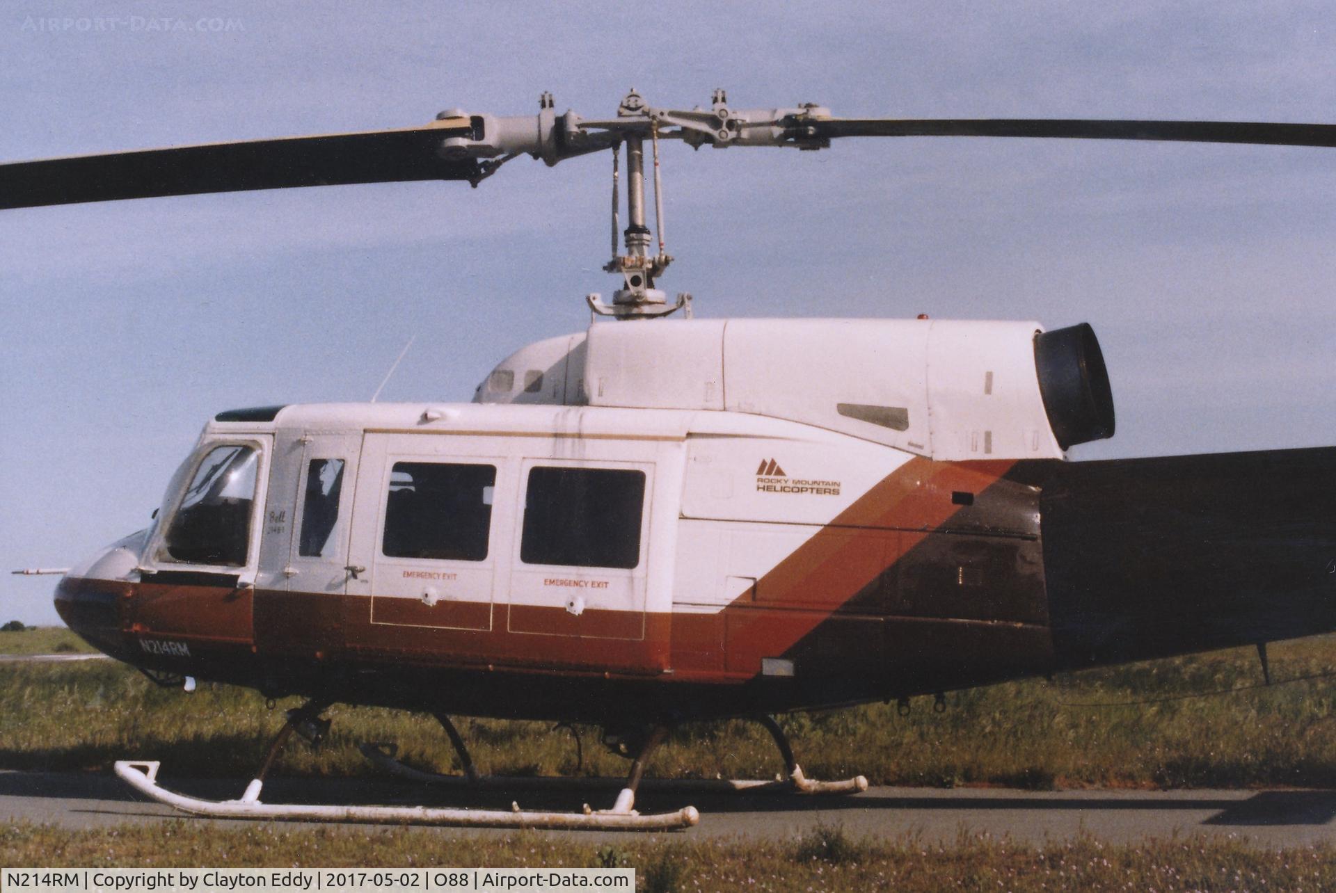 N214RM, Bell 214B-1 Biglifter C/N 28001, Old Rio Vista Airport California 1980's?