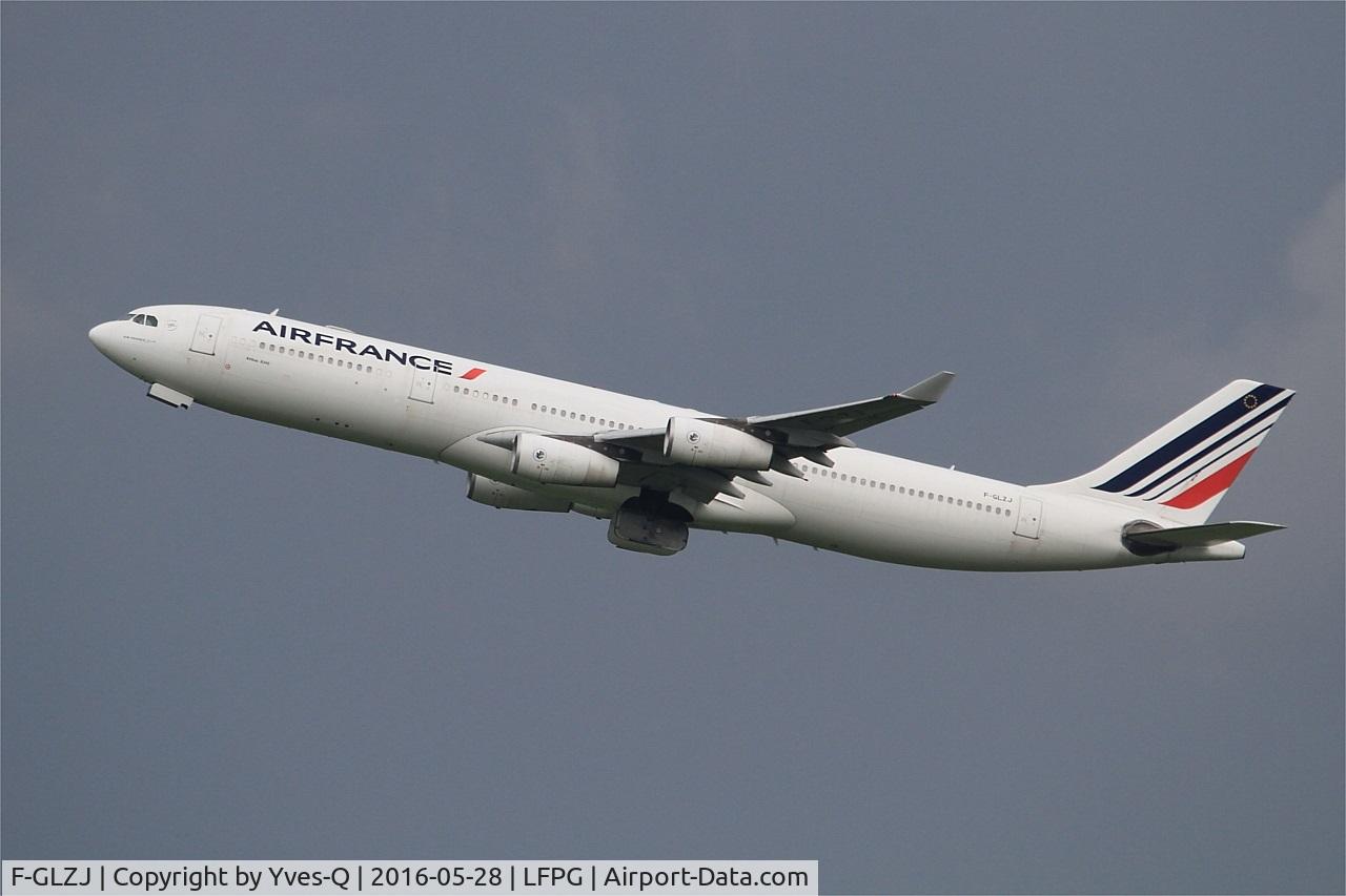 F-GLZJ, 1997 Airbus A340-313X C/N 186, Airbus A340-313X, Take-off Rwy 08L, Roissy Charles De Gaulle Airport (LFPG-CDG)