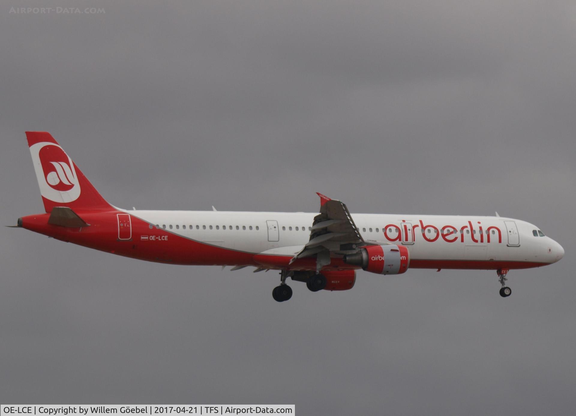 OE-LCE, 2001 Airbus A321-211 C/N 1629, Landing on airport TFS Tenerife