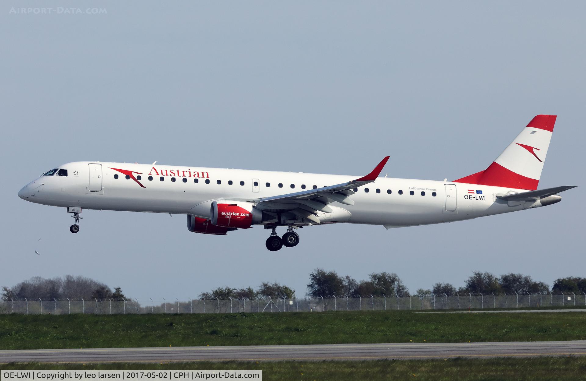 OE-LWI, 2011 Embraer 195LR (ERJ-190-200LR) C/N 19000500, Copenhagen 2.5.2017