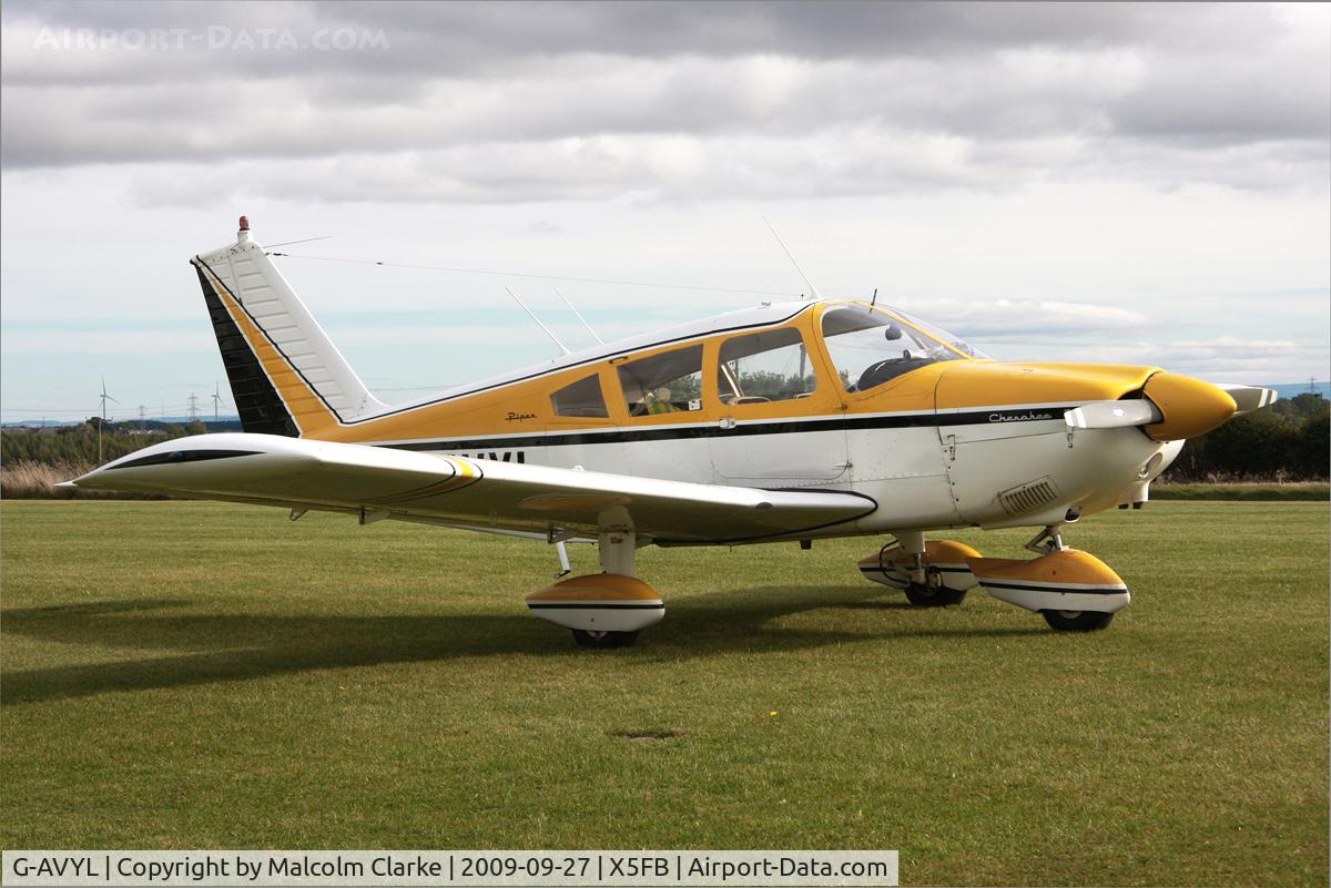 G-AVYL, 1968 Piper PA-28-180 Cherokee D C/N 28-4622, Piper PA-28-180 Cherokee at Fishburn Airfield UK. September 27th 2009.