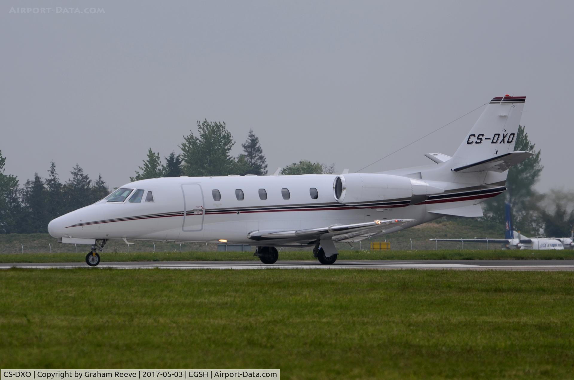 CS-DXO, 2007 Cessna 560 Citation Excel C/N 560-5692, About to depart from Norwich.