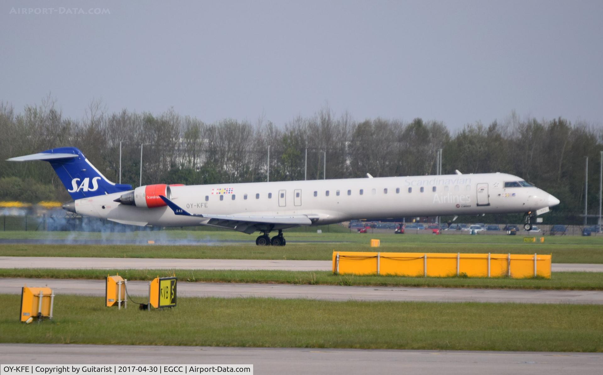 OY-KFE, 2009 Bombardier CRJ-900ER (CL-600-2D24) C/N 15224, At Manchester