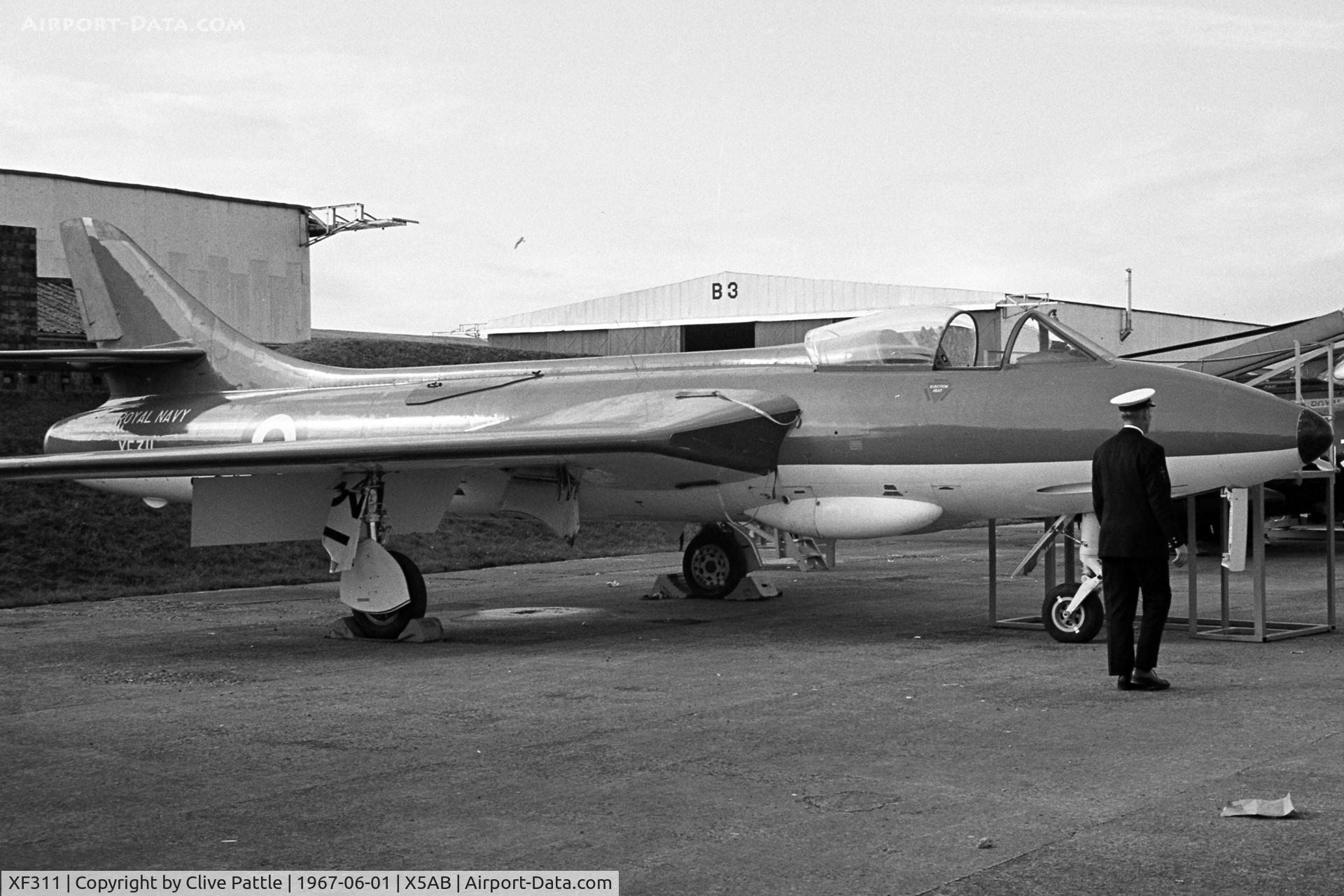 XF311, Hawker Hunter F.4 C/N HABL-003072, Pictured at HMS Condor/RNAS Arbroath when a G.I. with the FAA AES.