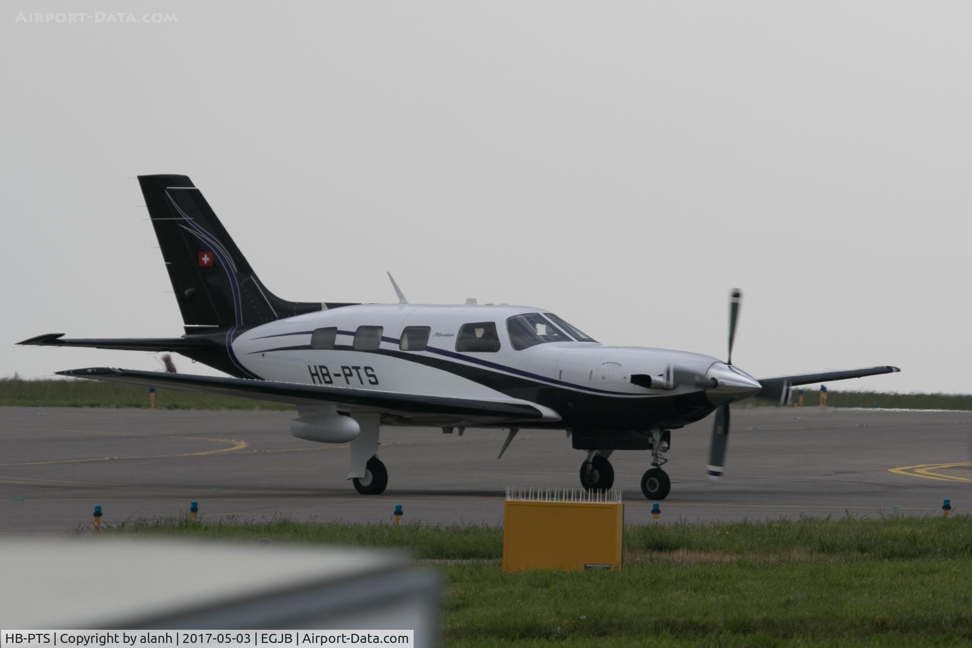 HB-PTS, 2011 Piper PA-46-500TP Malibu Meridian C/N 4697469, Taxying after arrival at Guernsey