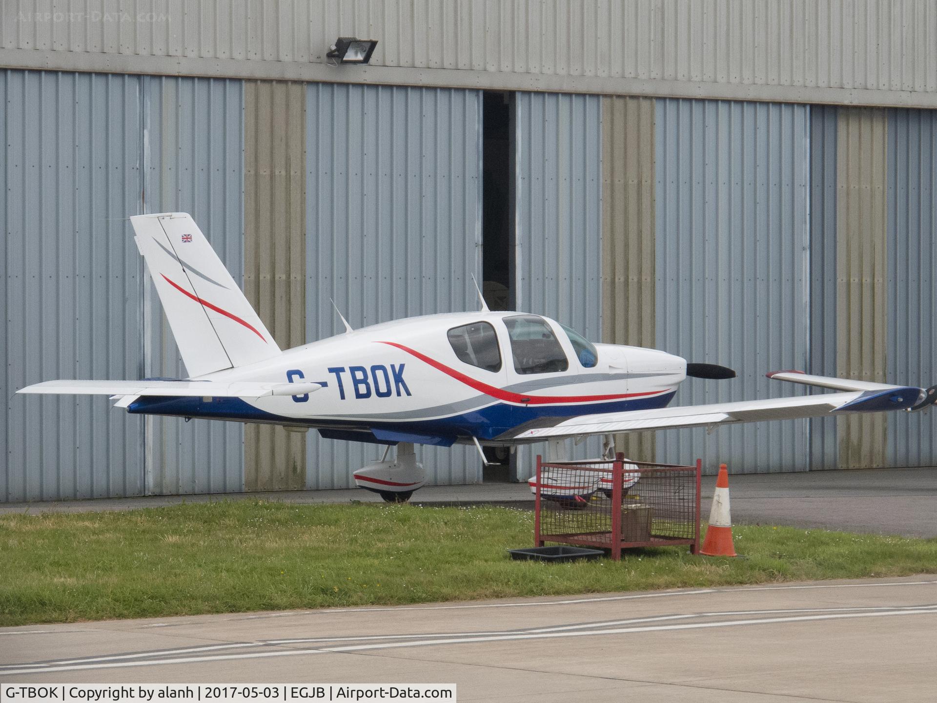 G-TBOK, 1990 Socata TB-10 Tobago C/N 1111, Outside the ASG hangar, Guernsey