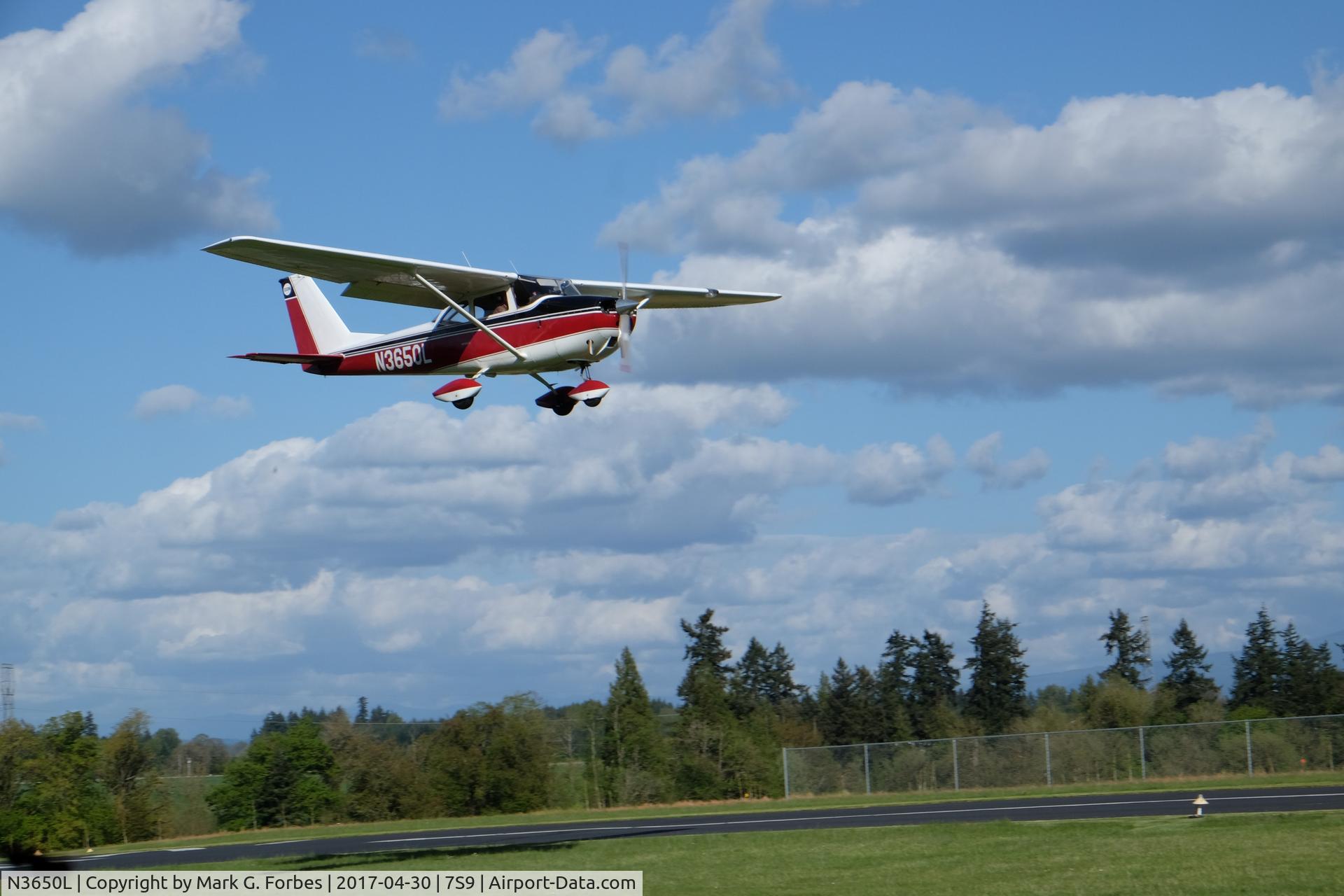 N3650L, 1965 Cessna 172G C/N 17253819, Departing on a sunny spring day