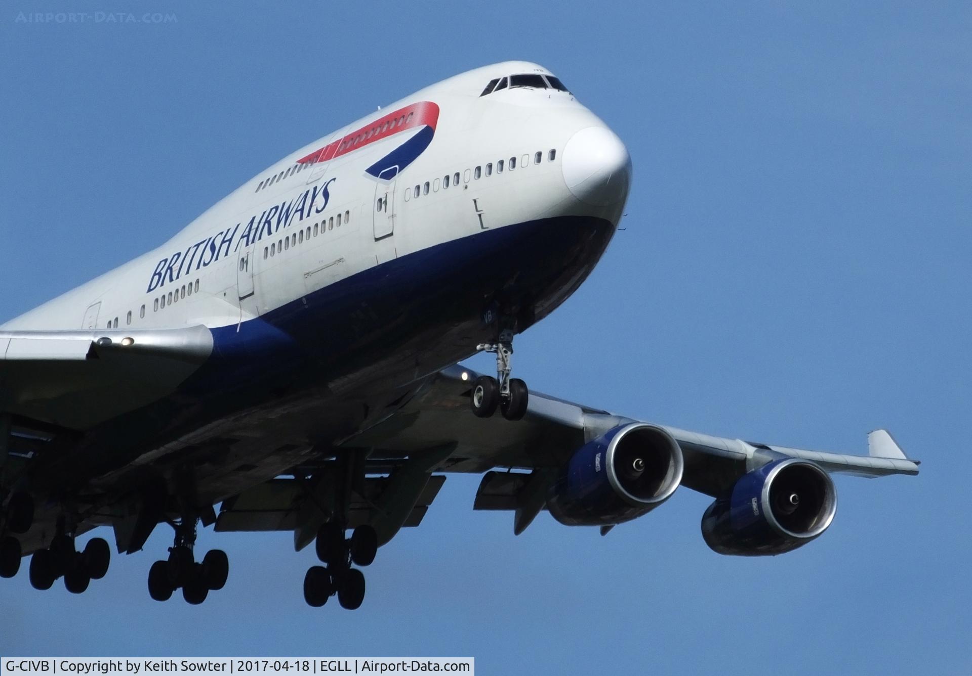 G-CIVB, 1994 Boeing 747-436 C/N 25811, Short finals to land 09L at Heathrow
