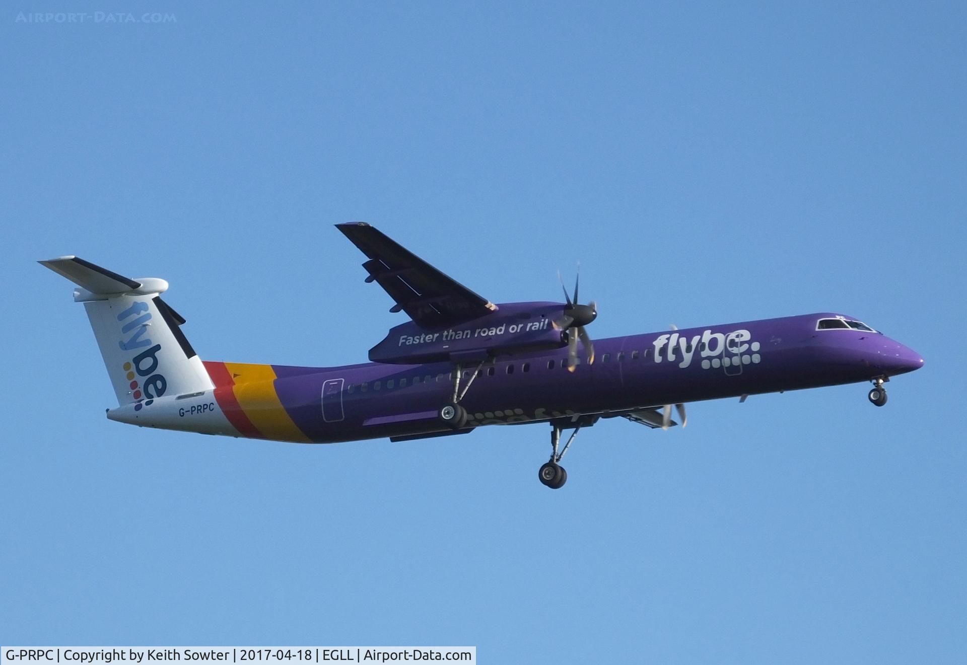 G-PRPC, 2010 Bombardier DHC-8-402 Dash 8 C/N 4338, Short finals to land on runway 09L at Heathrow