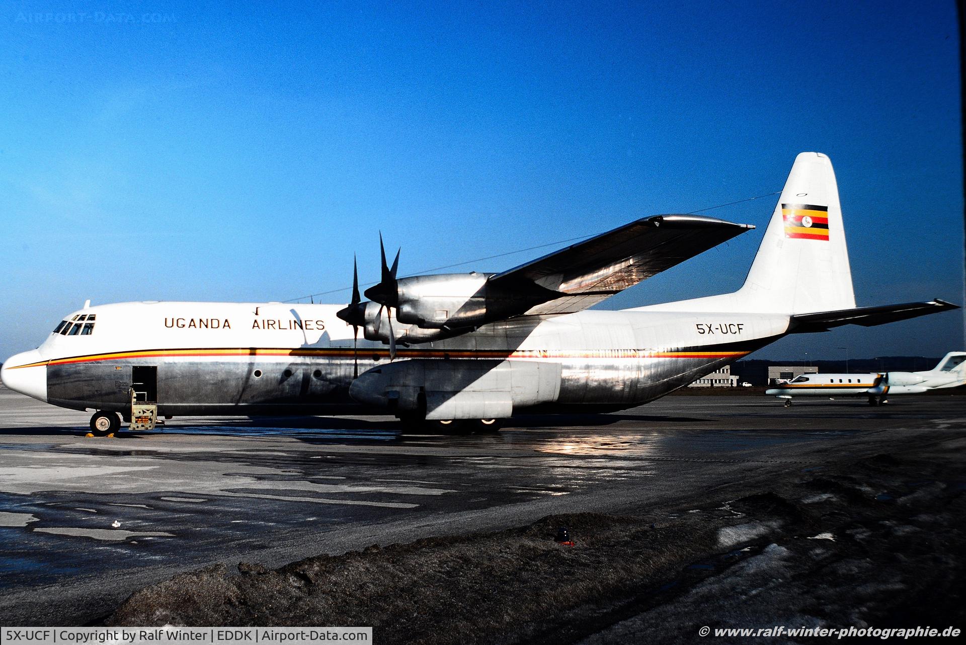 5X-UCF, 1975 Lockheed L-100-30 Hercules (L-382G) C/N 382-4610, Lockheed L100-30 - Ugandan Government 'The Silver Lady' - 5X-UCF - 04.1979 - CGN