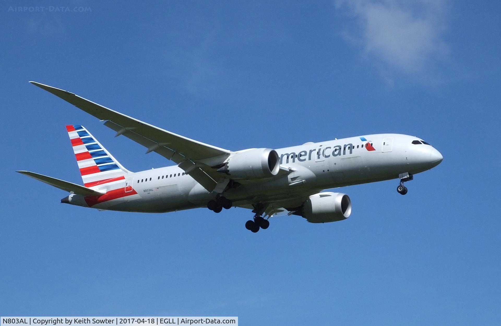 N803AL, 2015 Boeing 787-8 Dreamliner Dreamliner C/N 40621, Short finals to land on runway 09L at Heathrow