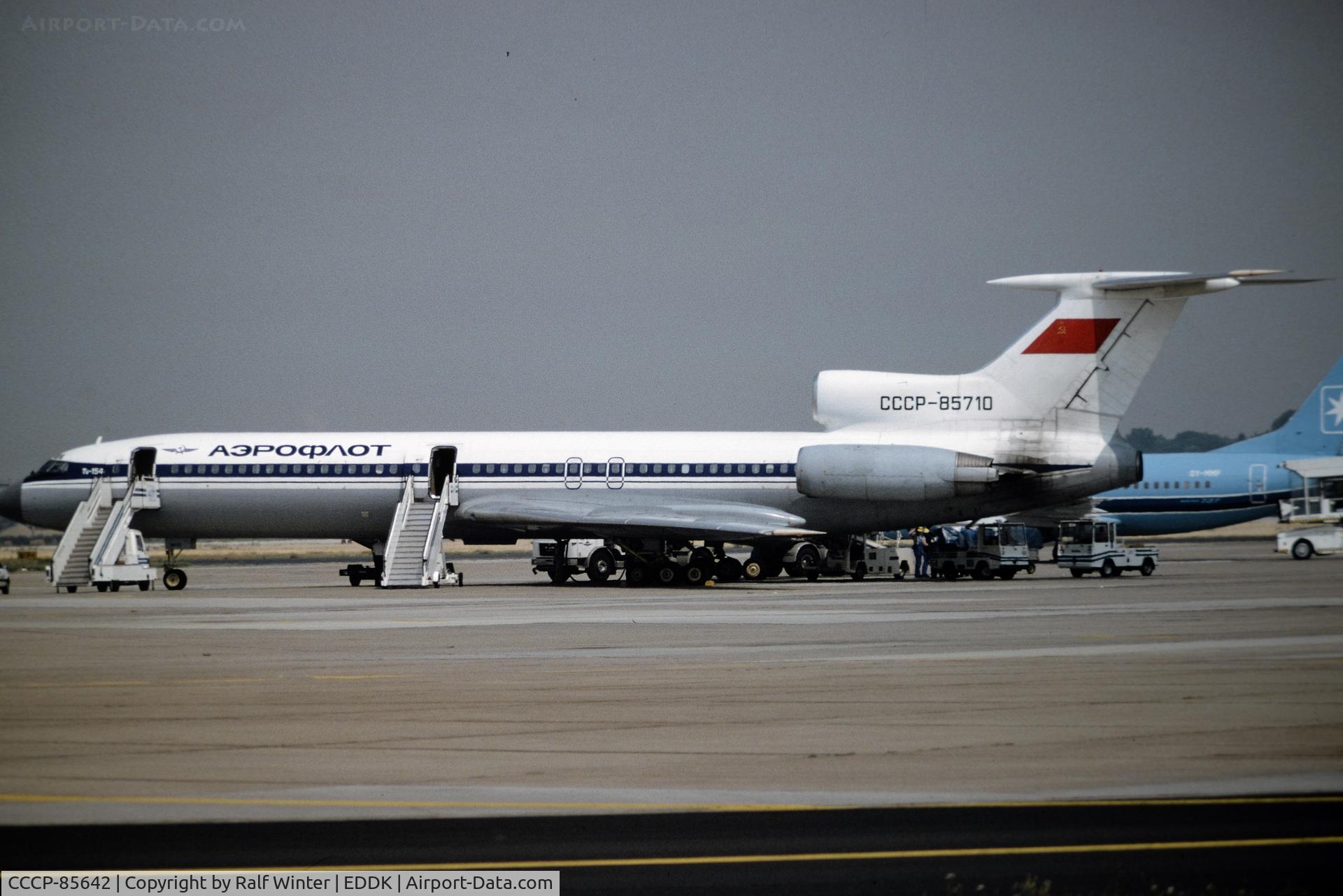 CCCP-85642, 1988 Tupolev Tu-154M C/N 88A778, Tupolev Tu-154M - Aeroflot Soviet Airlines - 88A-778 - CCCP-85642 - 11.1991 - CGN