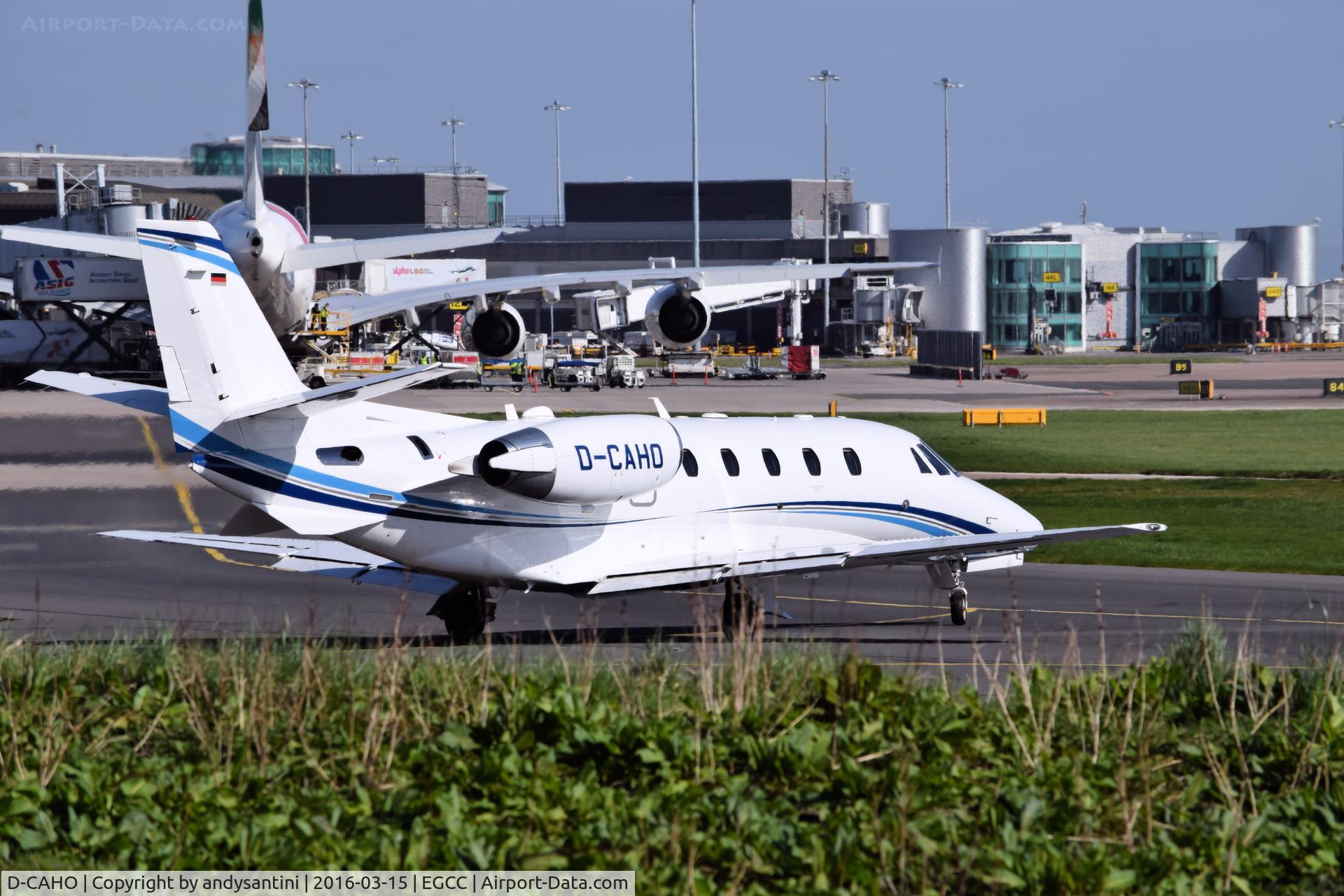 D-CAHO, 2014 Cessna 560 Citation Excel XLS+ C/N 560-6165, taxing out for take off