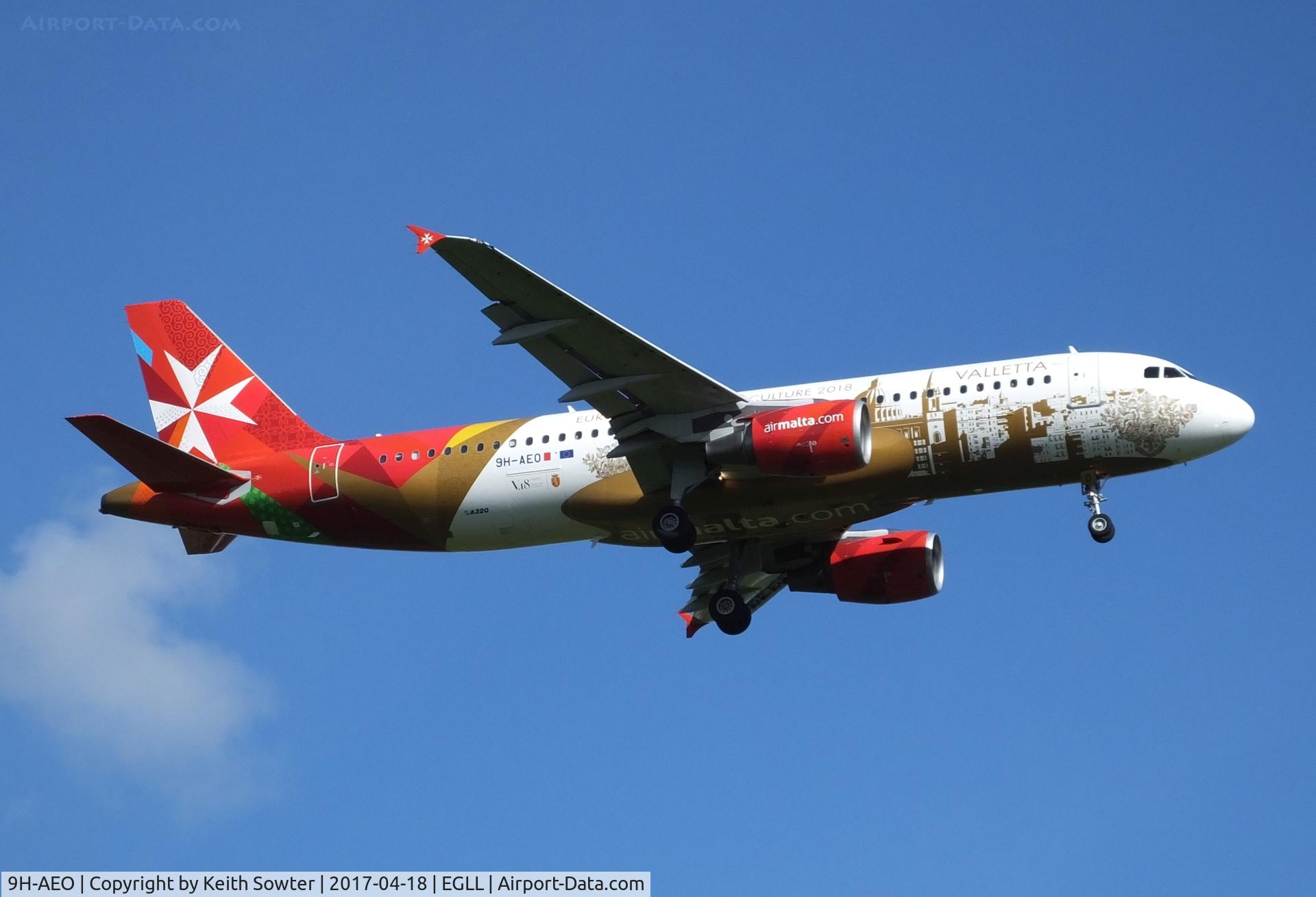 9H-AEO, 2006 Airbus A320-214 C/N 2768, Short finals to land on runway 09L at Heathrow