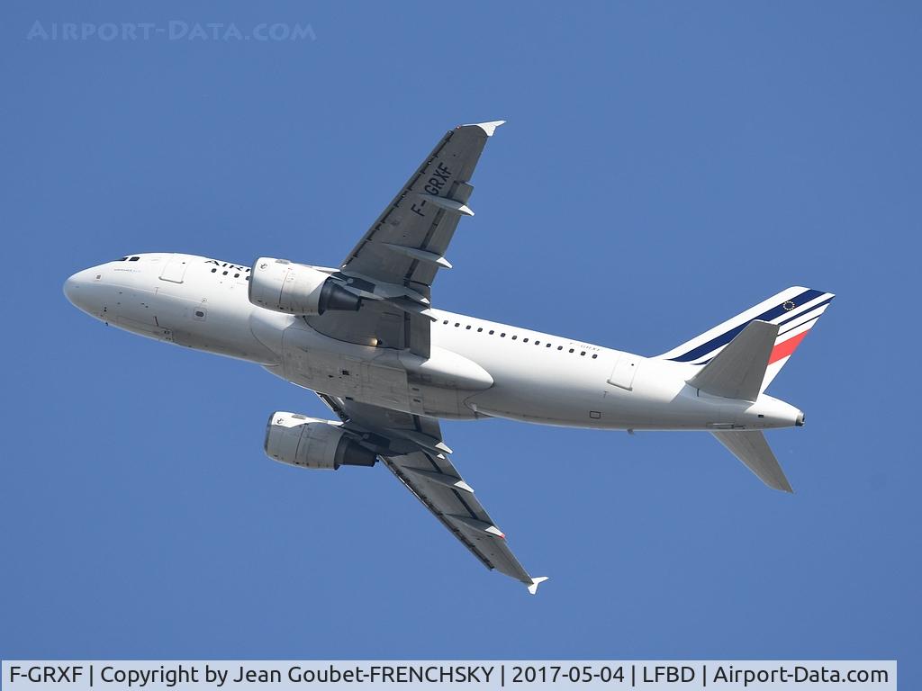 F-GRXF, 2003 Airbus A319-111 C/N 1938, AF7637 take off runway 05 to Paris CDG