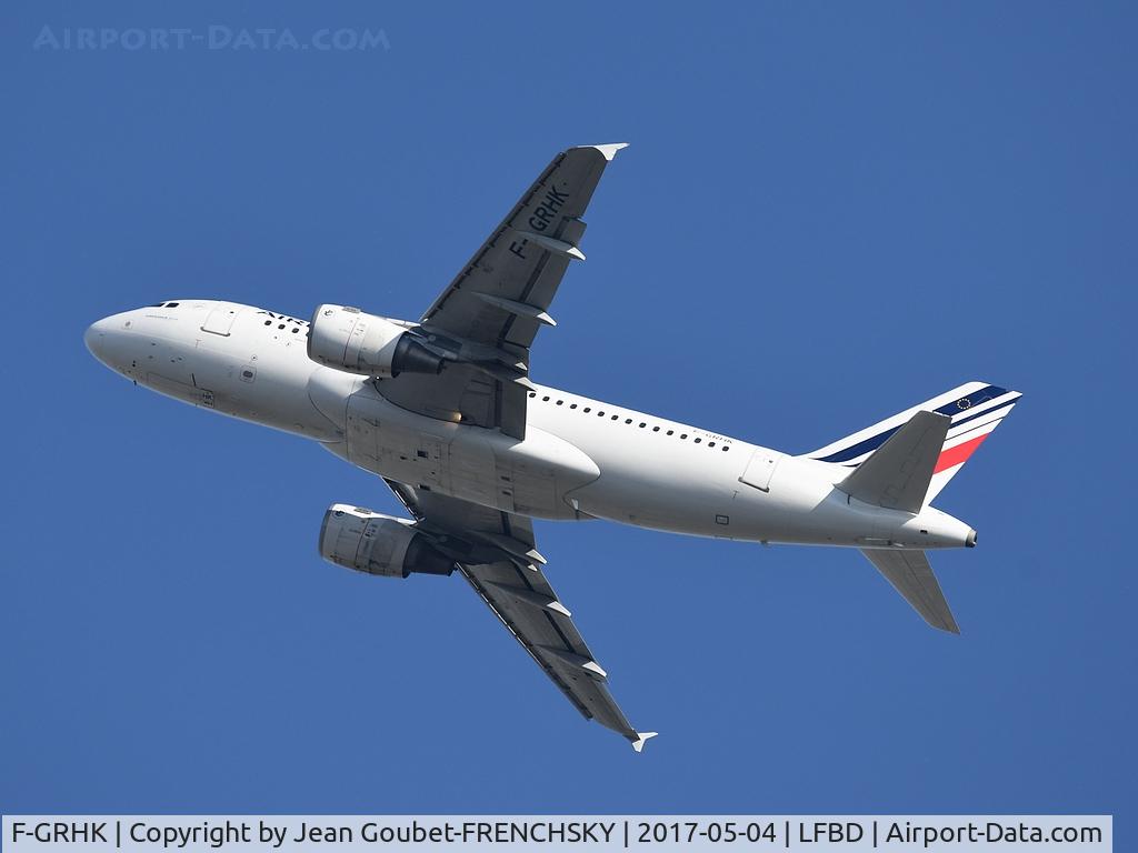 F-GRHK, 2000 Airbus A319-111 C/N 1190, HOP 4023 take off runway 05 to Lyon