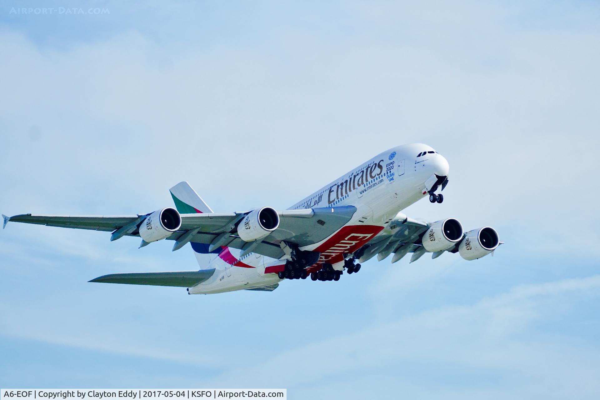 A6-EOF, 2014 Airbus A380-861 C/N 171, SFO 2017