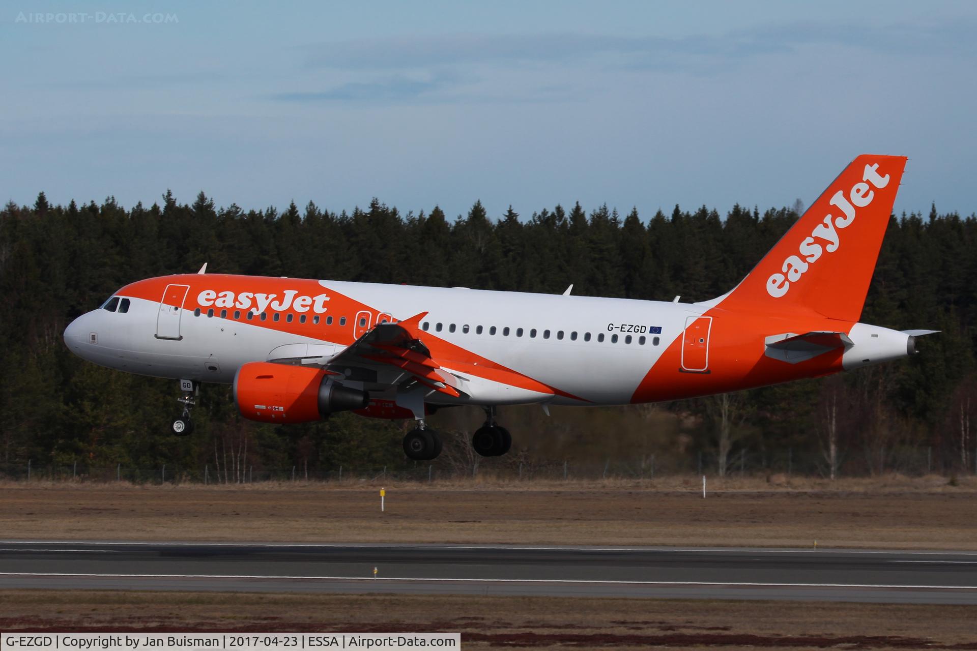 G-EZGD, 2010 Airbus A319-111 C/N 4451, easyJet new colours