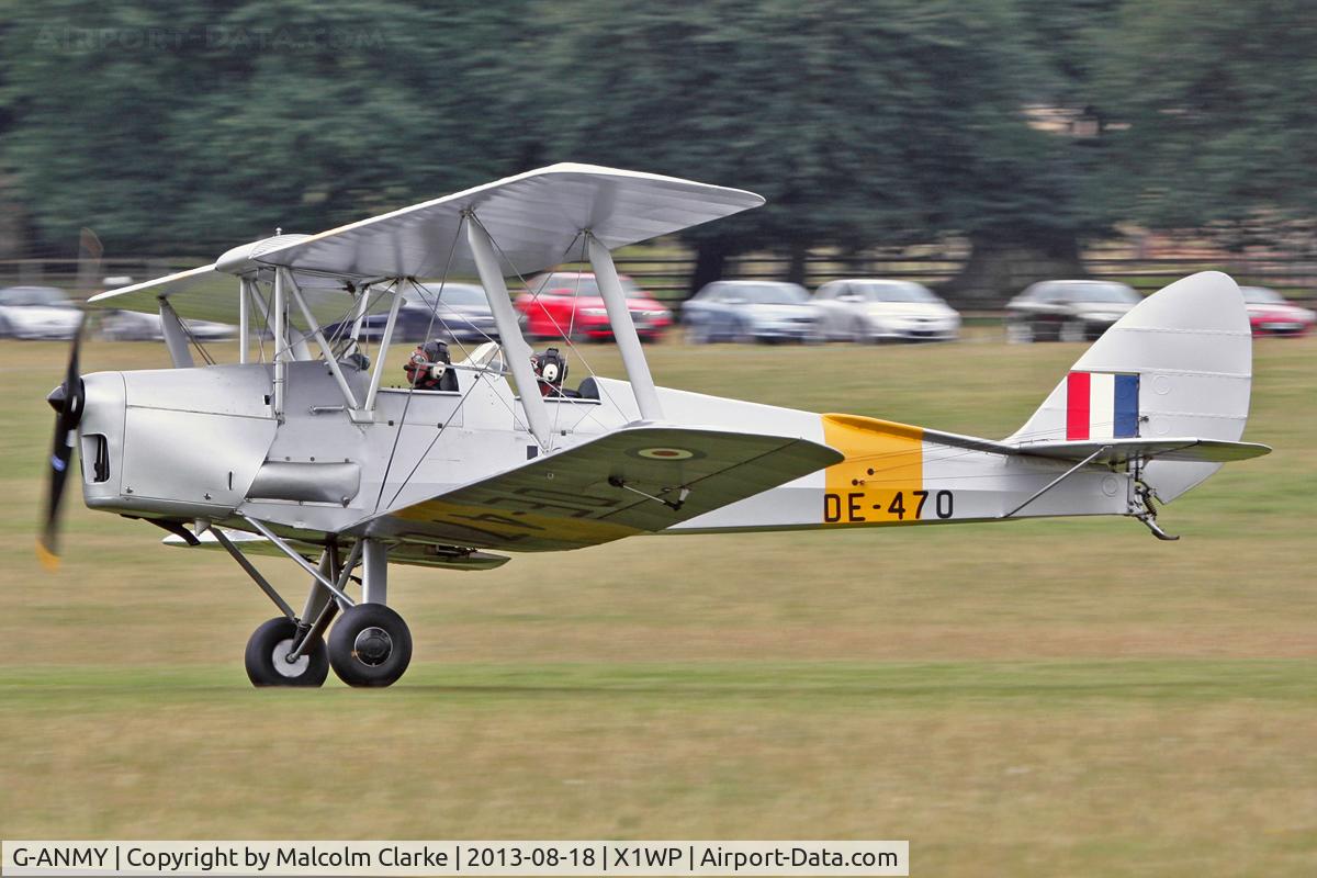 G-ANMY, 1942 De Havilland DH-82A Tiger Moth II C/N 85466, De Havilland DH-82A Tiger Moth II at The De Havilland Moth Club's 28th International Moth Rally at Woburn Abbey. August 18th 2013.