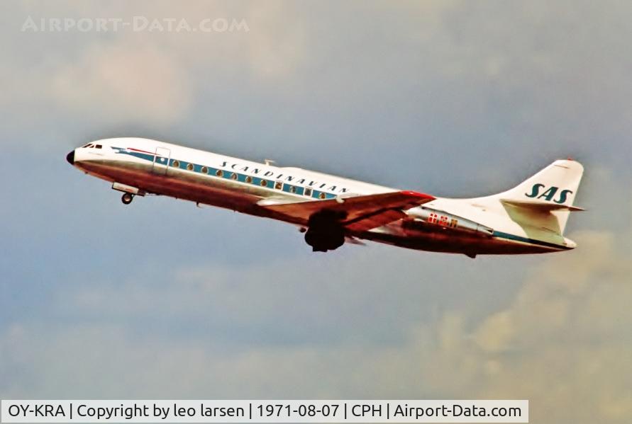 OY-KRA, 1959 Sud Aviation SE-210 Caravelle III C/N 006, Copenhagen 7.8.1971