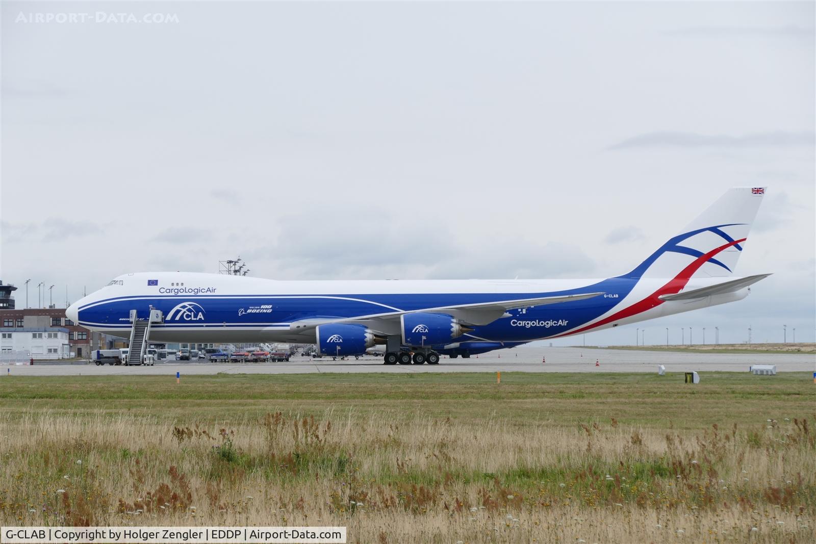 G-CLAB, 2015 Boeing 747-83QF C/N 60119, Very long Jumbo on apron 1 west...