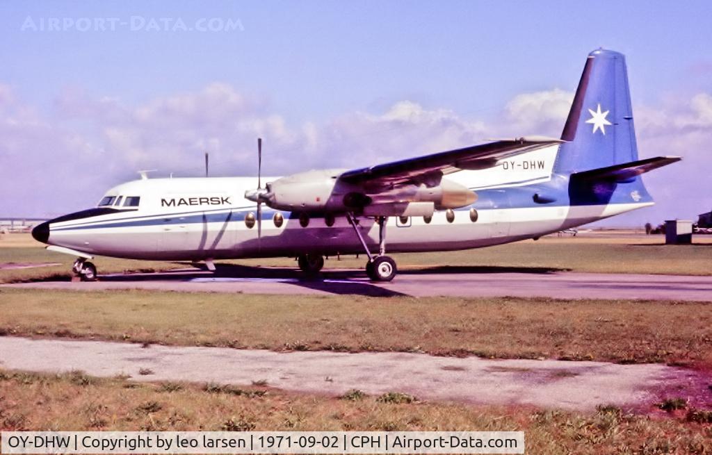 OY-DHW, 1969 Fokker F-27-600 Friendship C/N 10396, Copenhagen 2.9.1971 on lease to Maersk Air