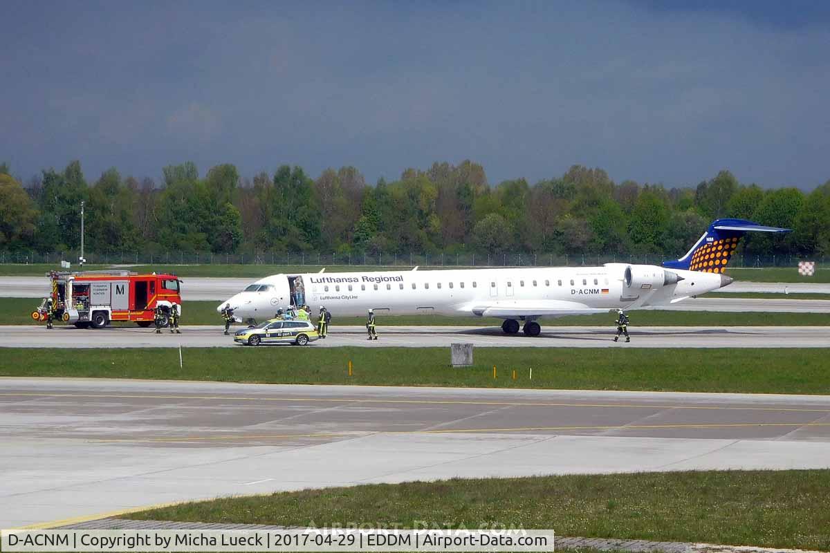 D-ACNM, 2010 Bombardier CRJ-900LR (CL-600-2D24) C/N 15253, Not sure what the incident was, but there were 4+ fire engines plus airport vehicles surrounding the aircraft, which stopped next to the active runway.